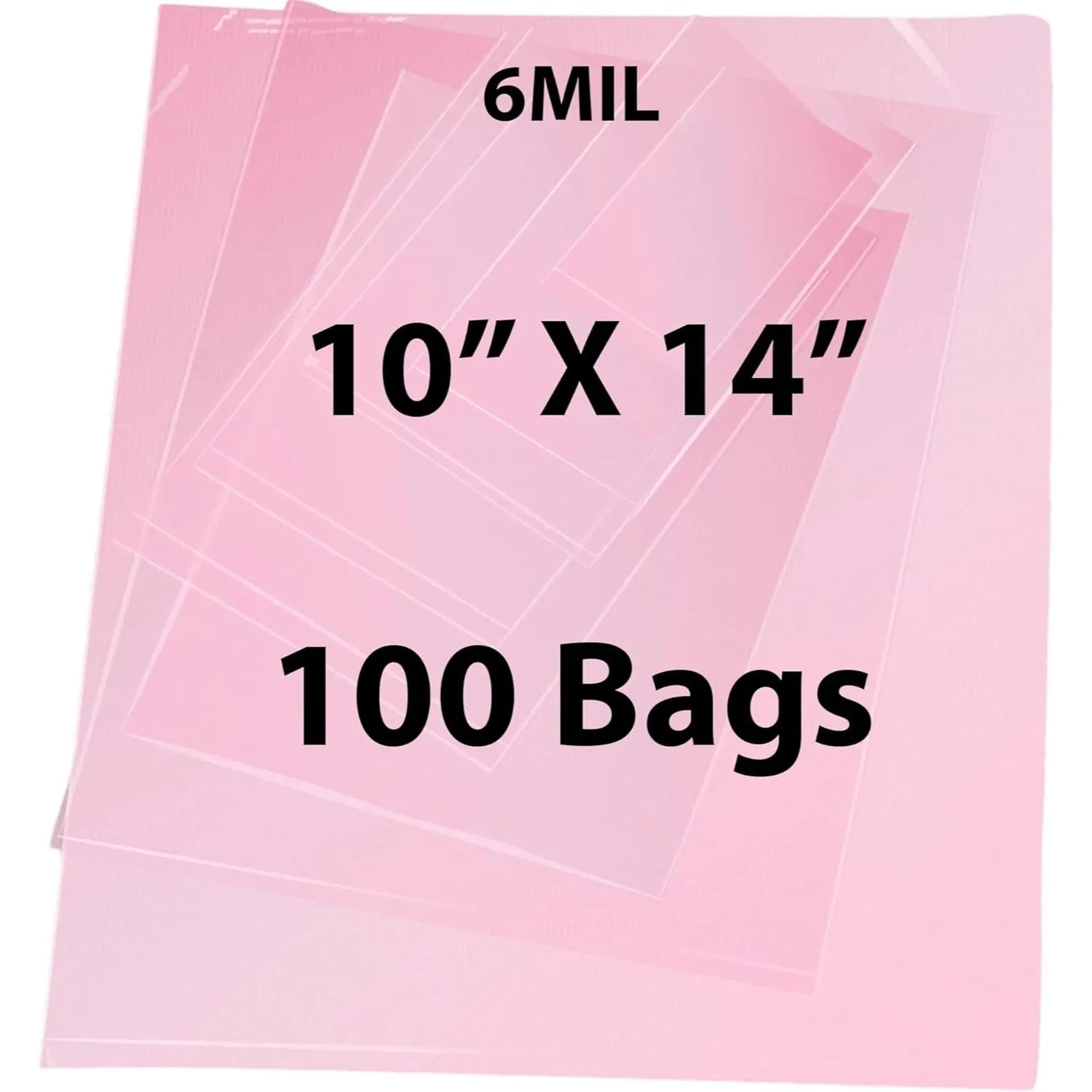 10X14 inches Pink Anti Static Bags 6 Mil Flat