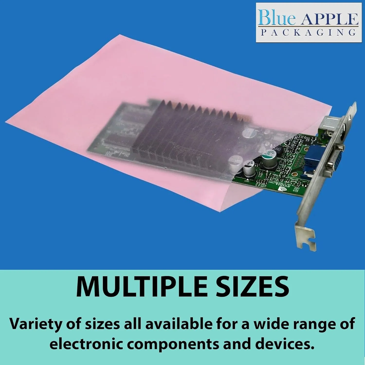 10X14 inches Pink Anti Static Bags 6 Mil Flat