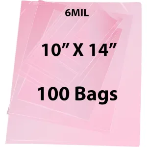 10X14 inches Pink Anti Static Bags 6 Mil Flat