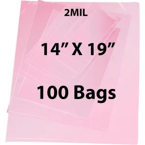 14X19 inches Pink Anti Static Bags 2 Mil Flat