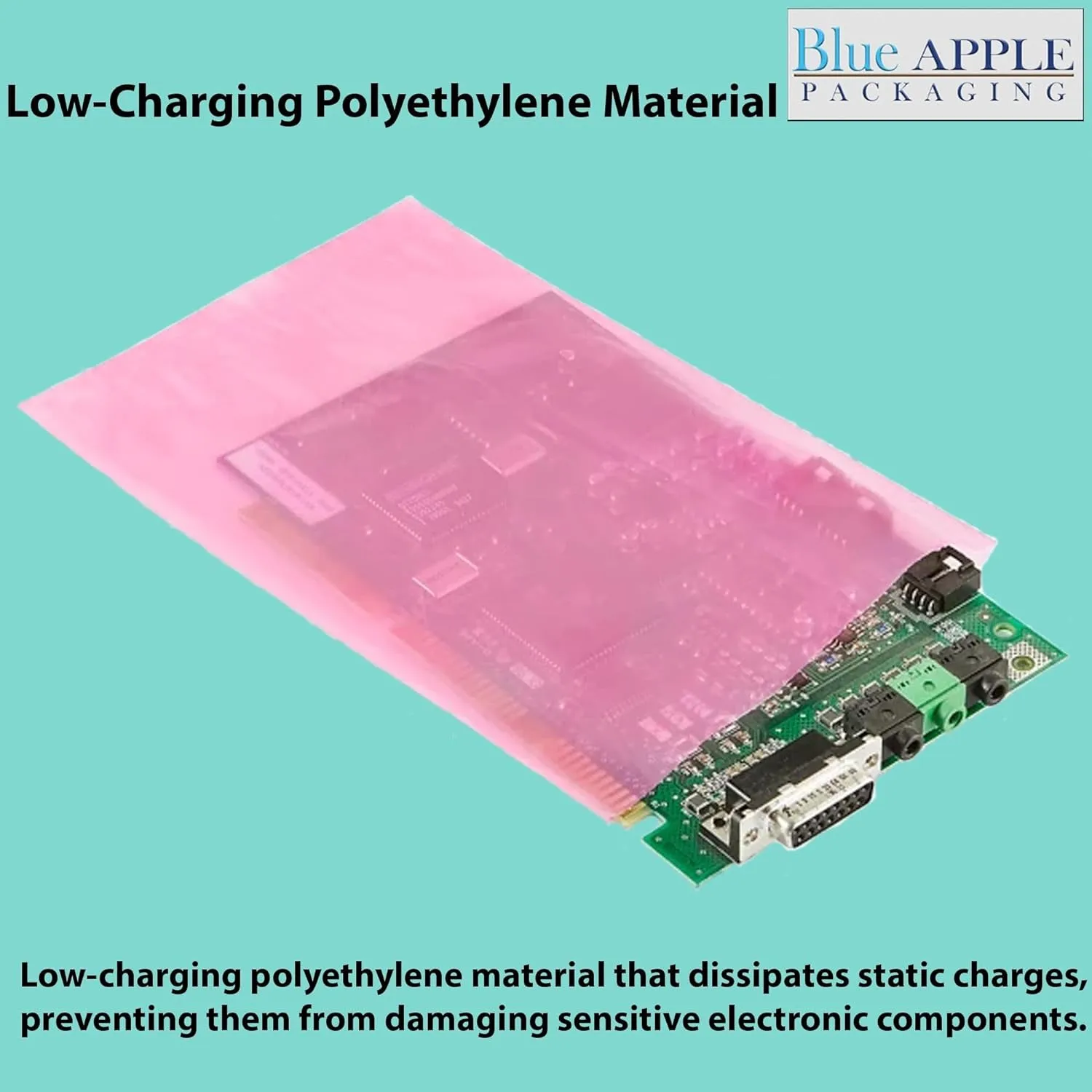 14X19 inches Pink Anti Static Bags 2 Mil Flat