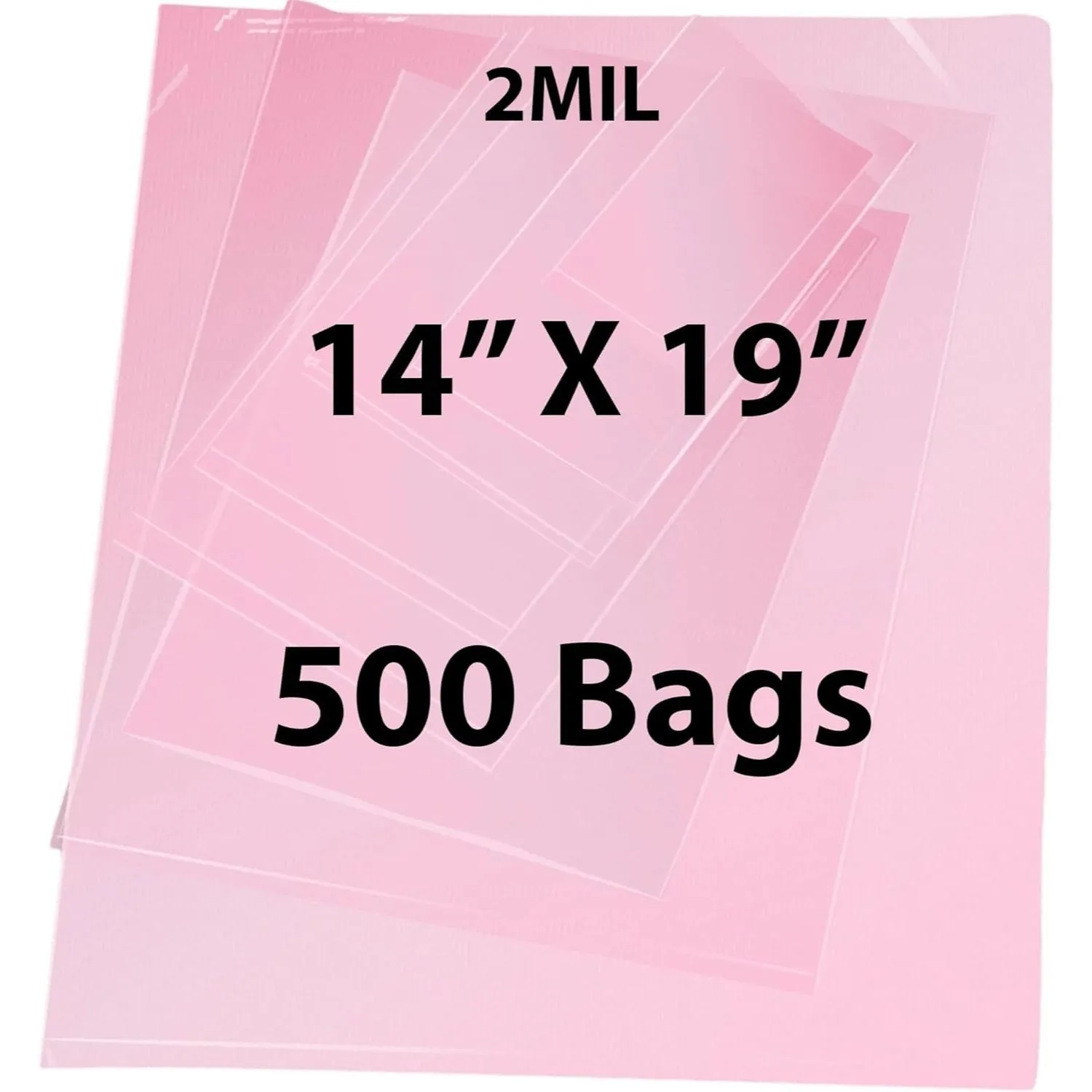 14X19 inches Pink Anti Static Bags 2 Mil Flat