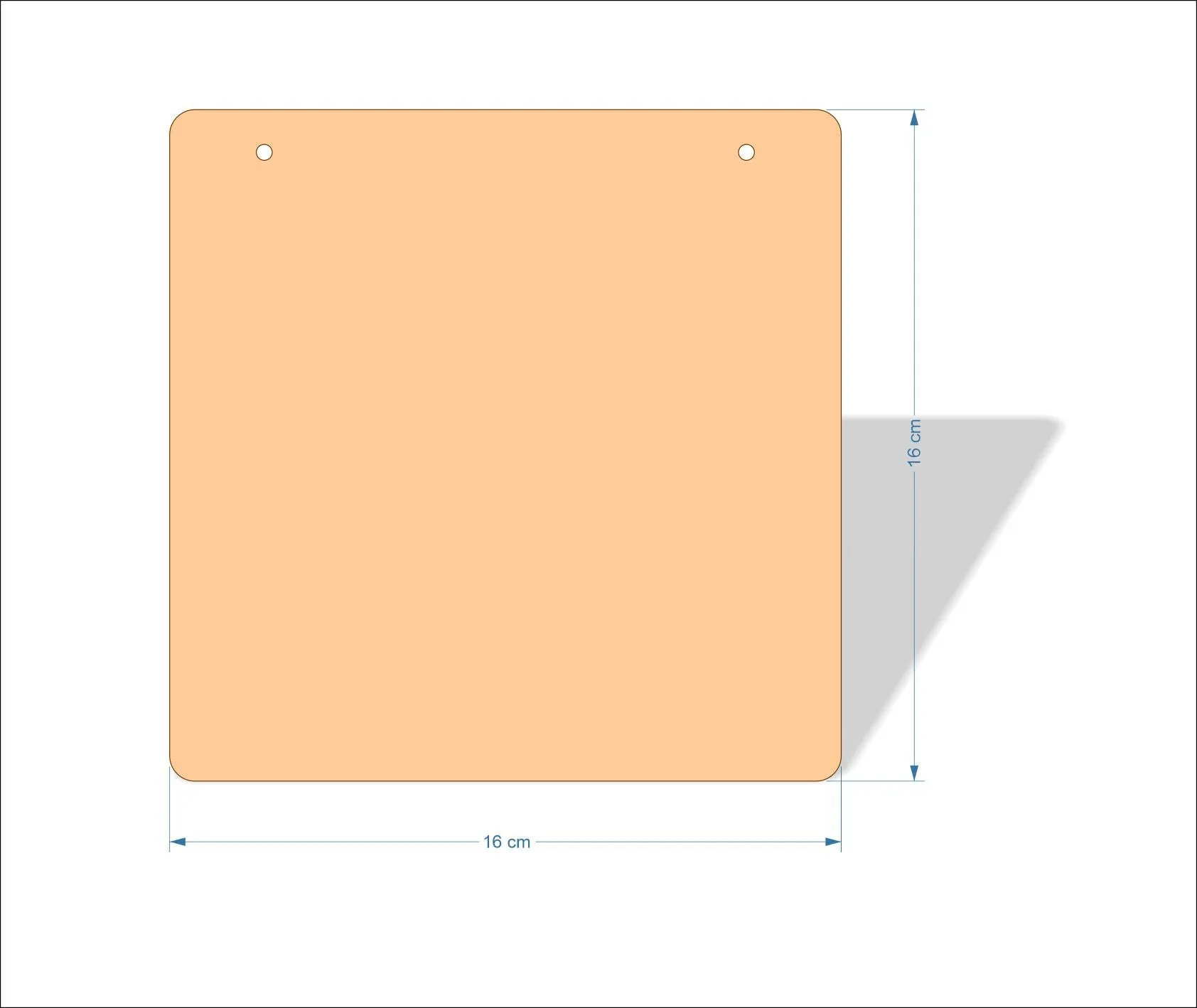 16 cm Wide 3mm thick MDF Plaques with rounded corners