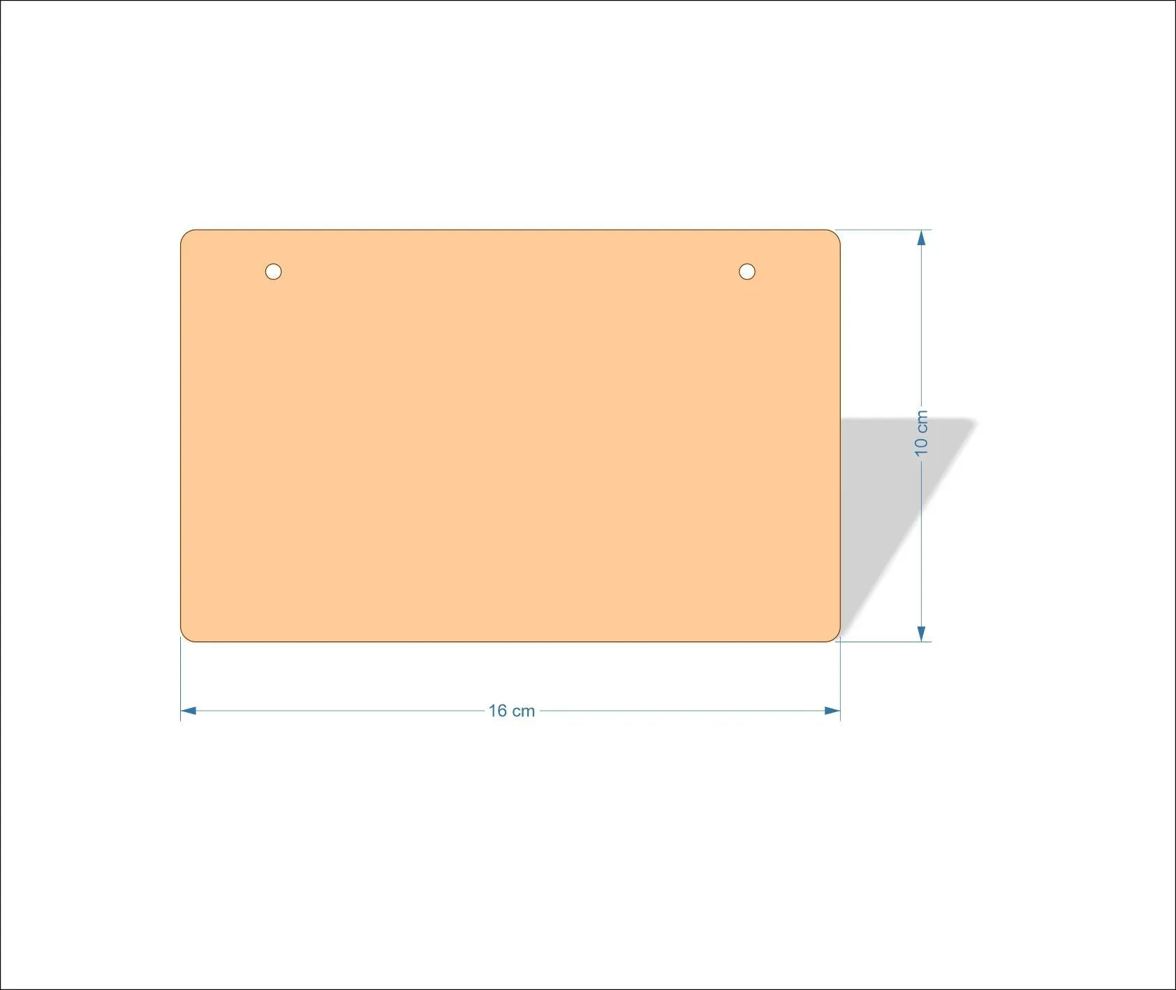 16 cm Wide 3mm thick MDF Plaques with rounded corners