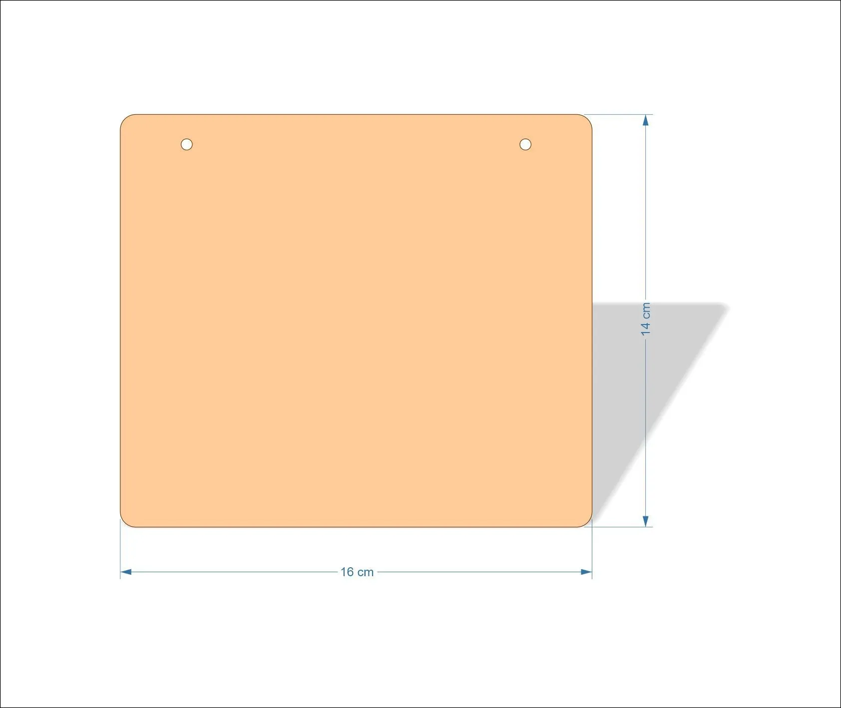 16 cm Wide 3mm thick MDF Plaques with rounded corners