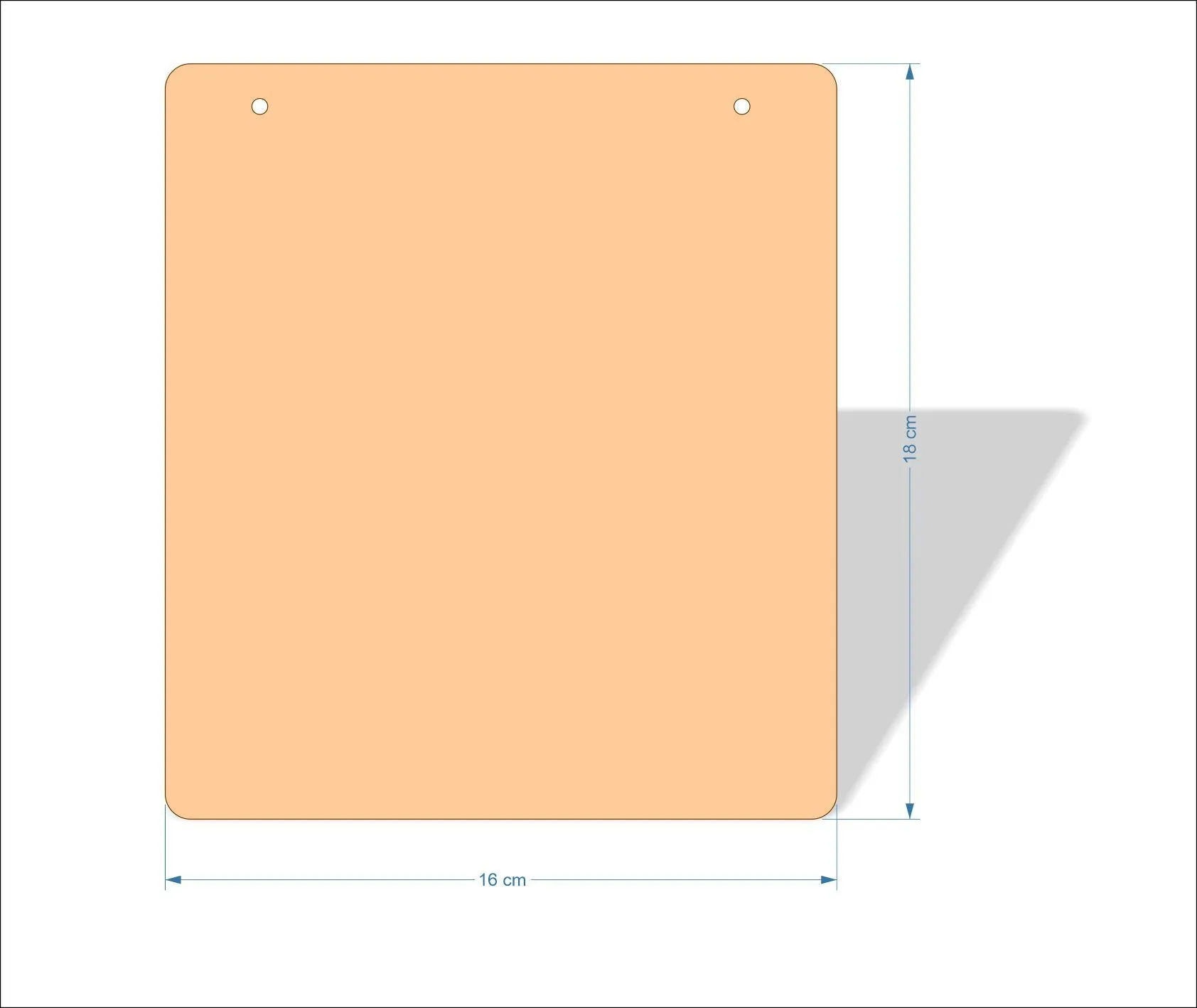 16 cm Wide 3mm thick MDF Plaques with rounded corners