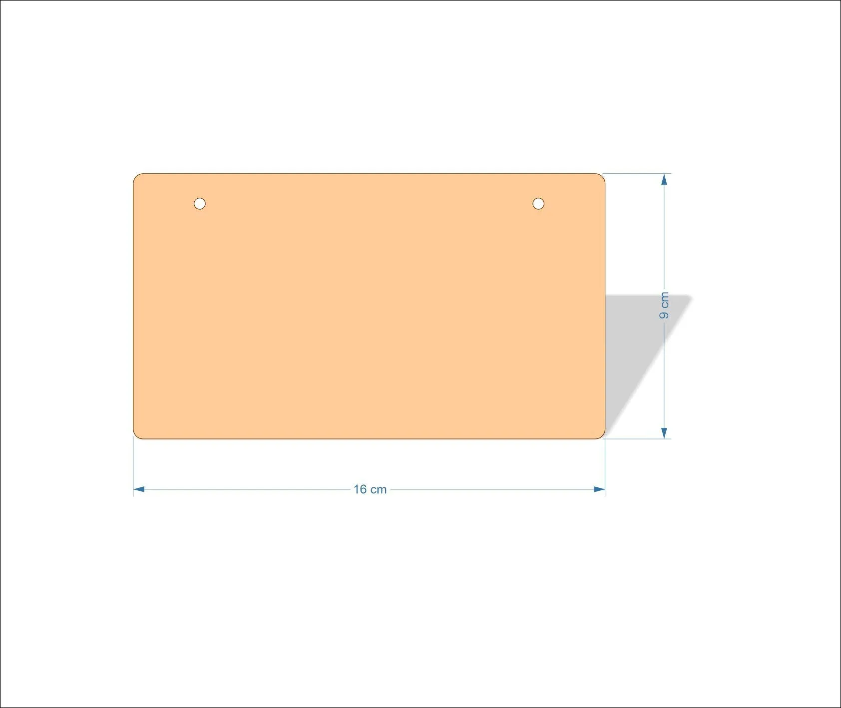 16 cm Wide 3mm thick MDF Plaques with rounded corners