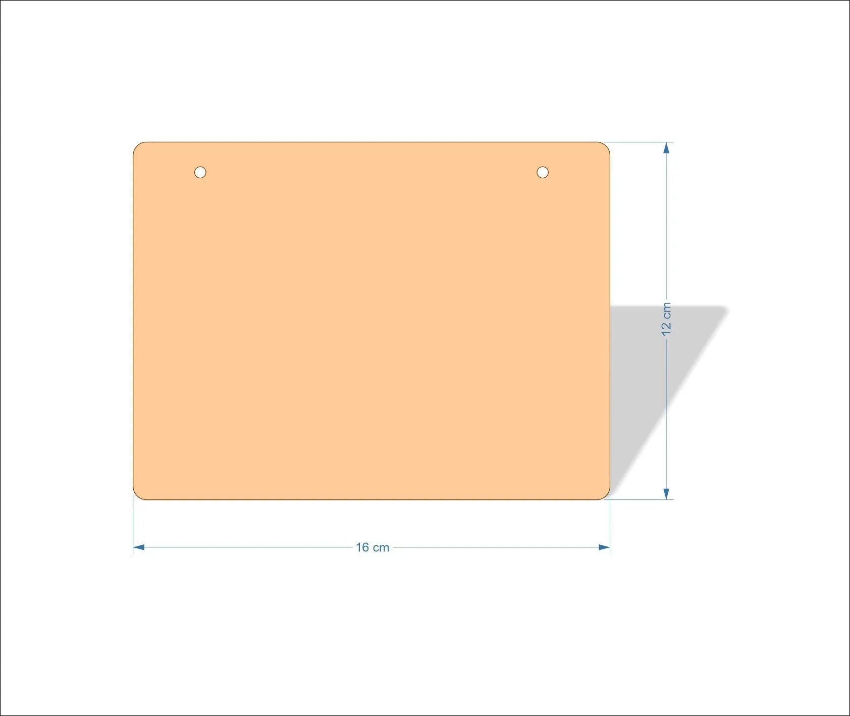 16 cm Wide 3mm thick MDF Plaques with rounded corners