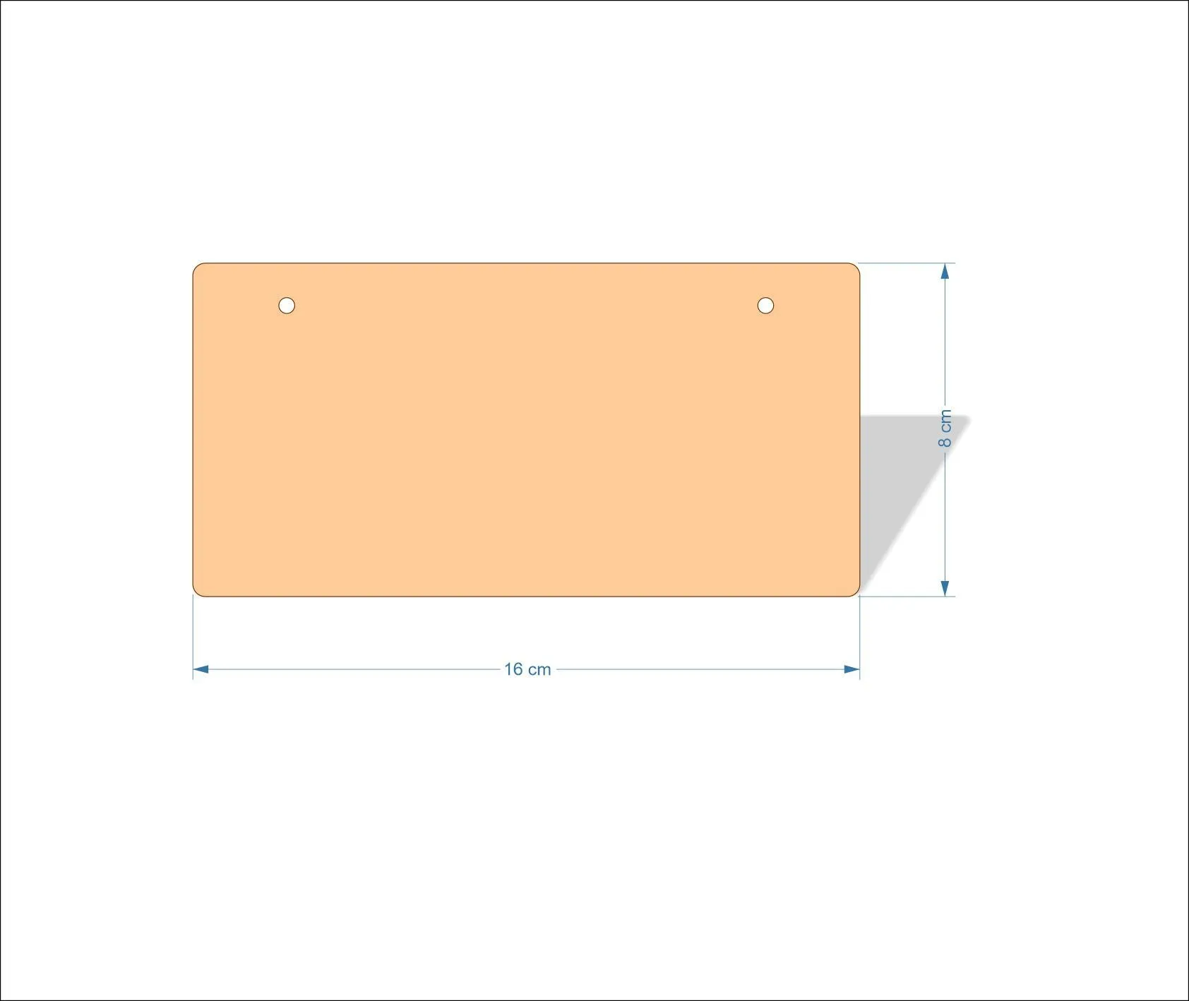 16 cm Wide 3mm thick MDF Plaques with rounded corners