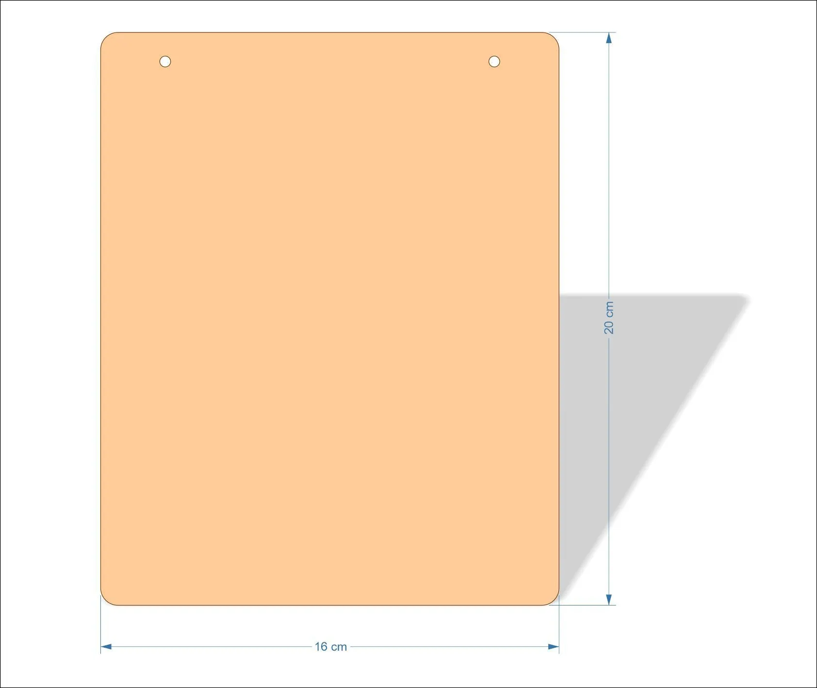 16 cm Wide 3mm thick MDF Plaques with rounded corners
