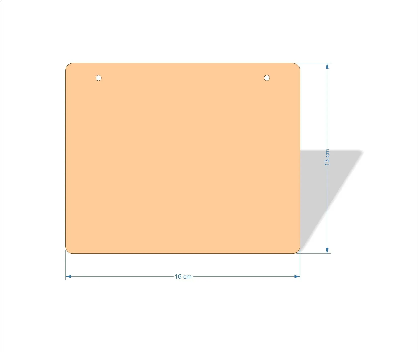 16 cm Wide 3mm thick MDF Plaques with rounded corners