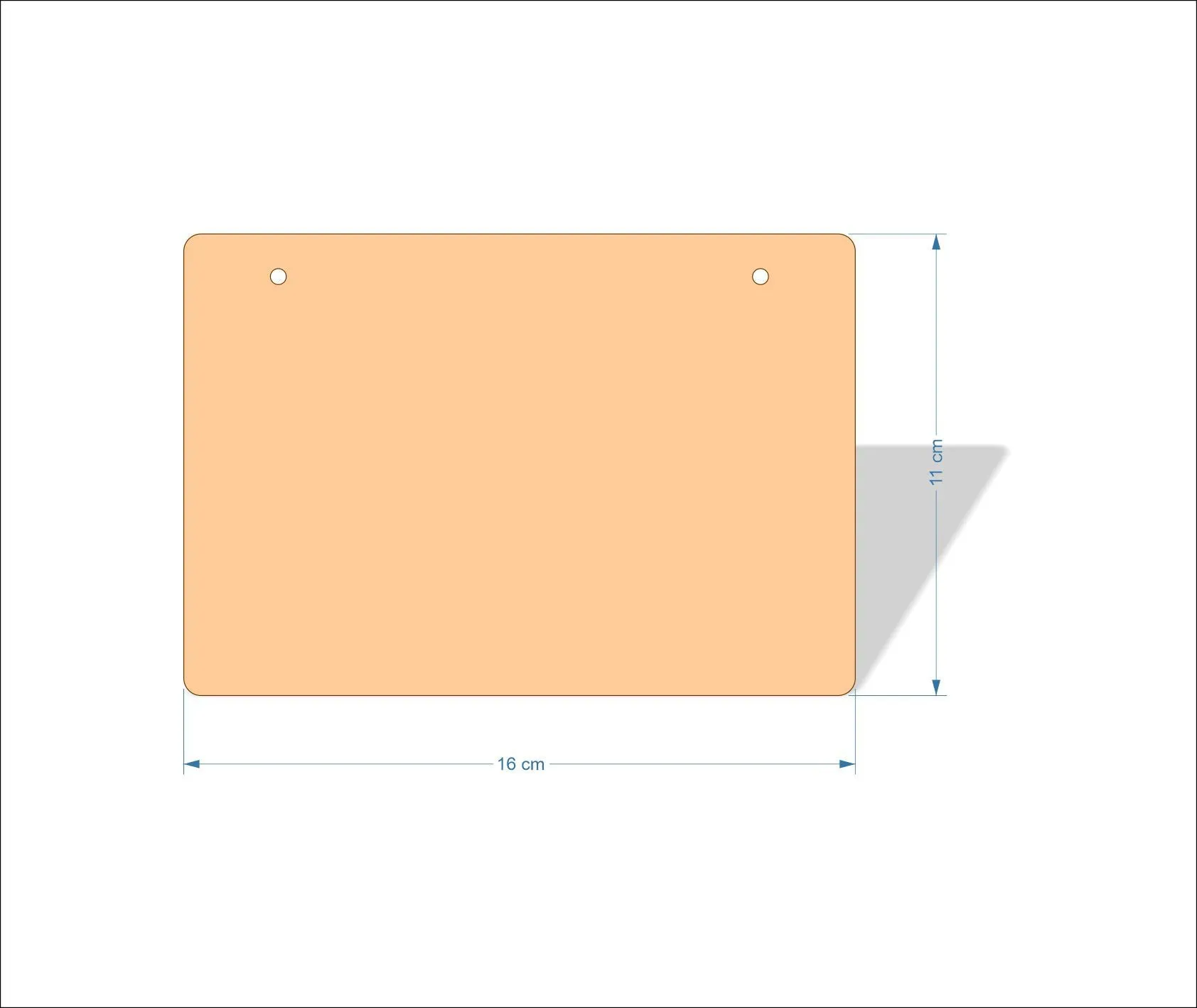 16 cm Wide 3mm thick MDF Plaques with rounded corners