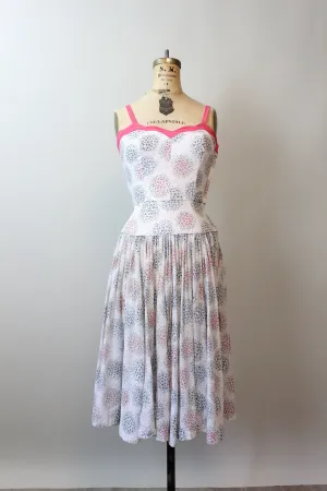 1940s TINY FLORAL cotton linen sun dress xs | new spring
