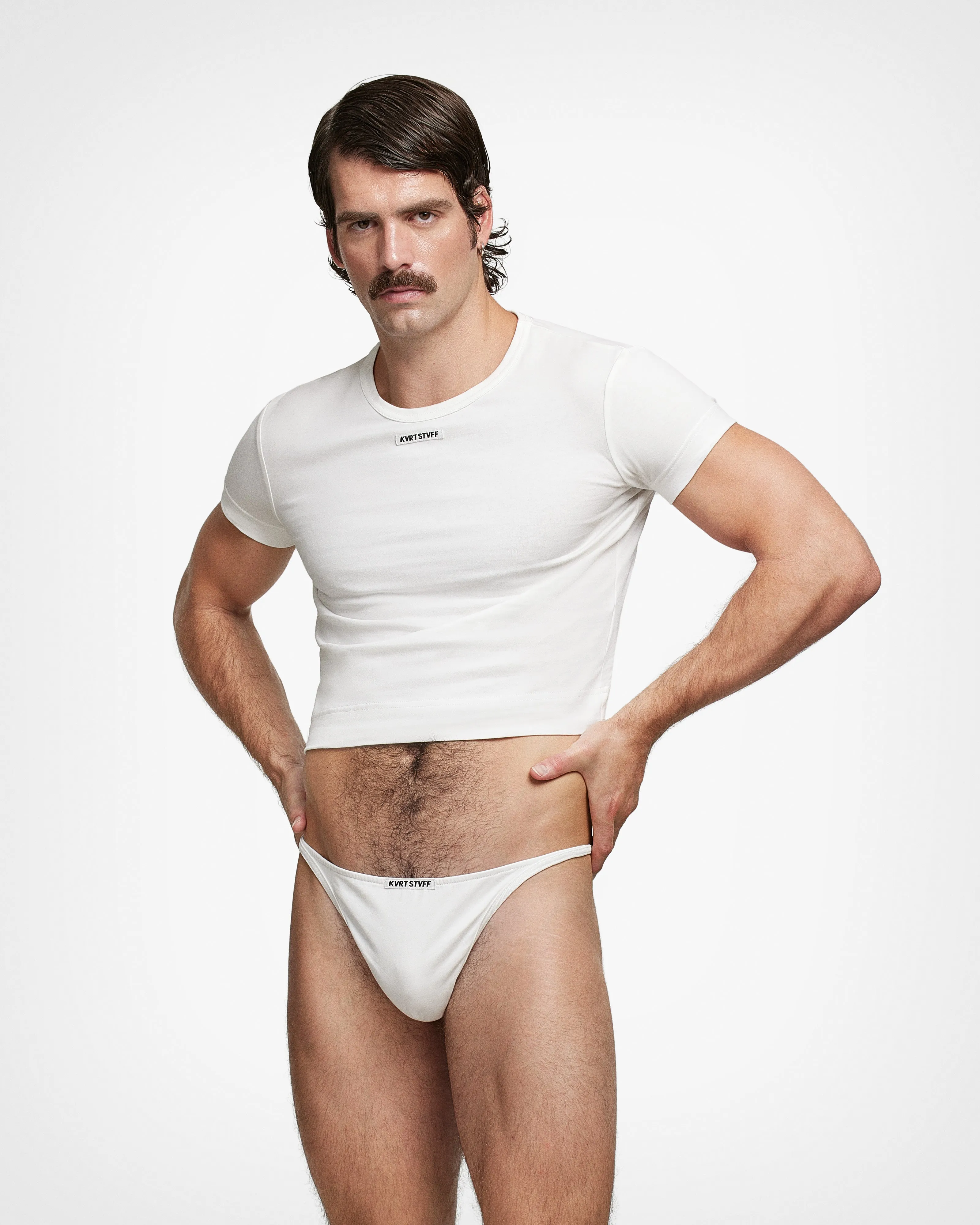 2 Pack Off-White Unfinished Thong
