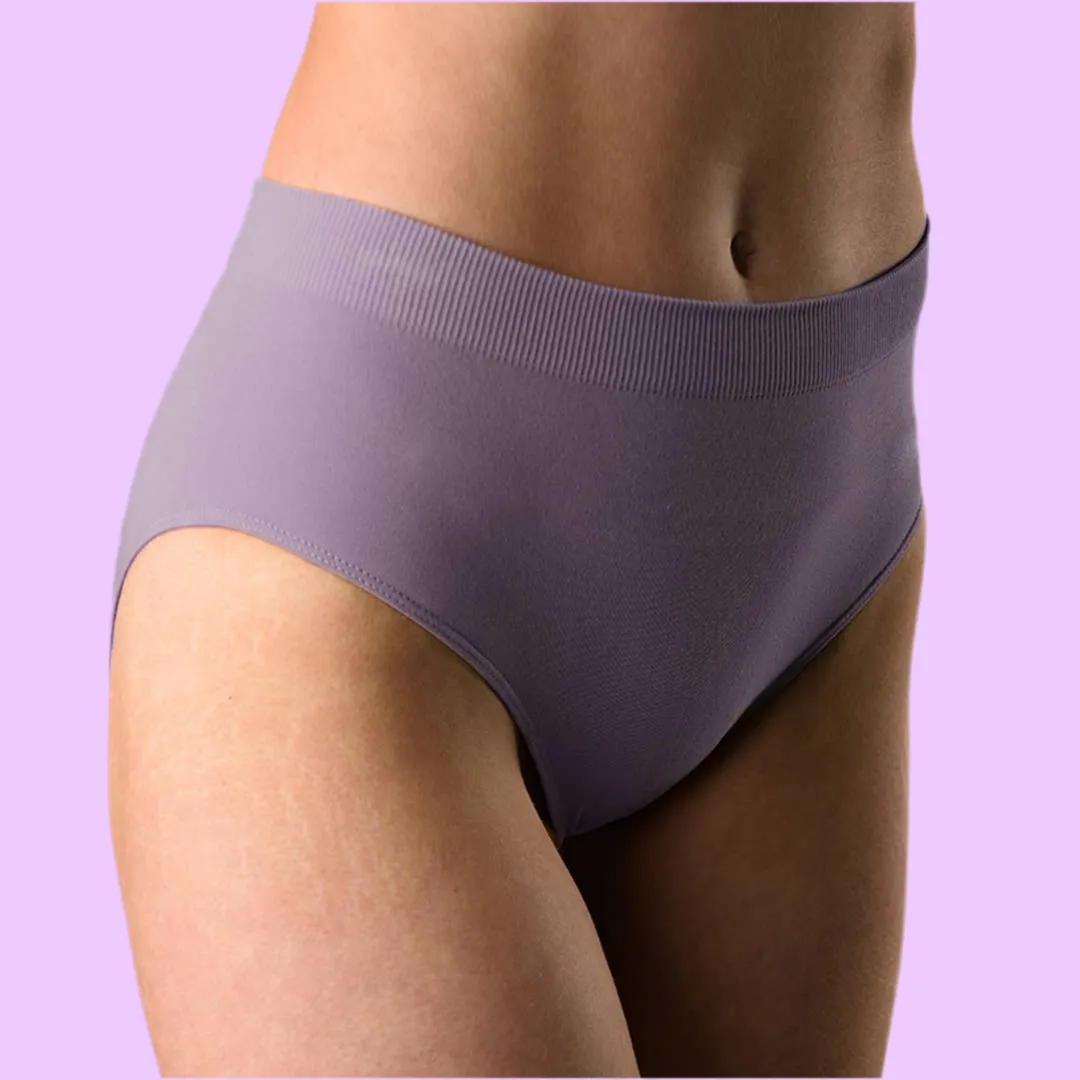 2 Piece/Pk Full Brief High Waisted Underwear - Dusty Purple