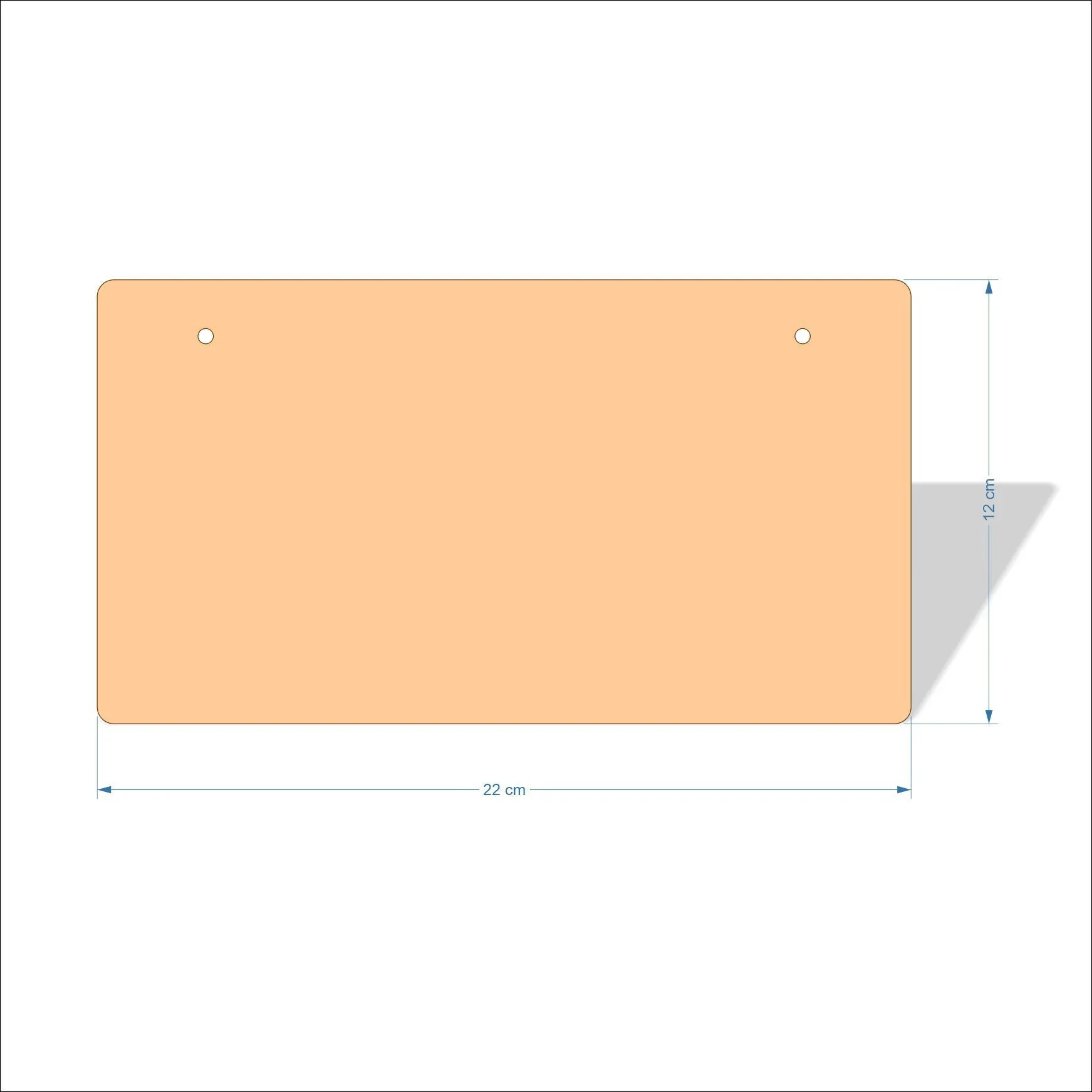 22 cm Wide 3mm thick MDF Plaques with rounded corners