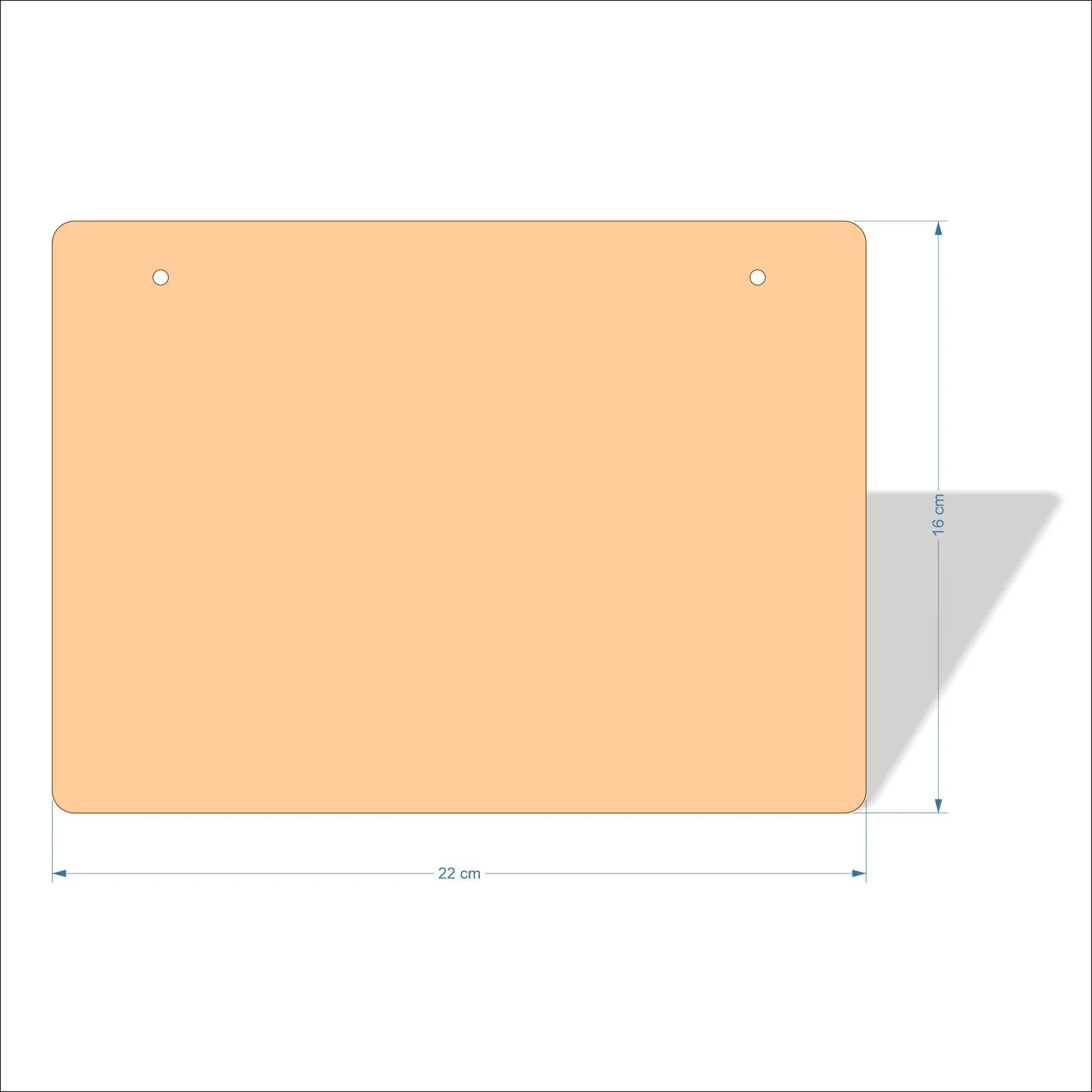 22 cm Wide 3mm thick MDF Plaques with rounded corners