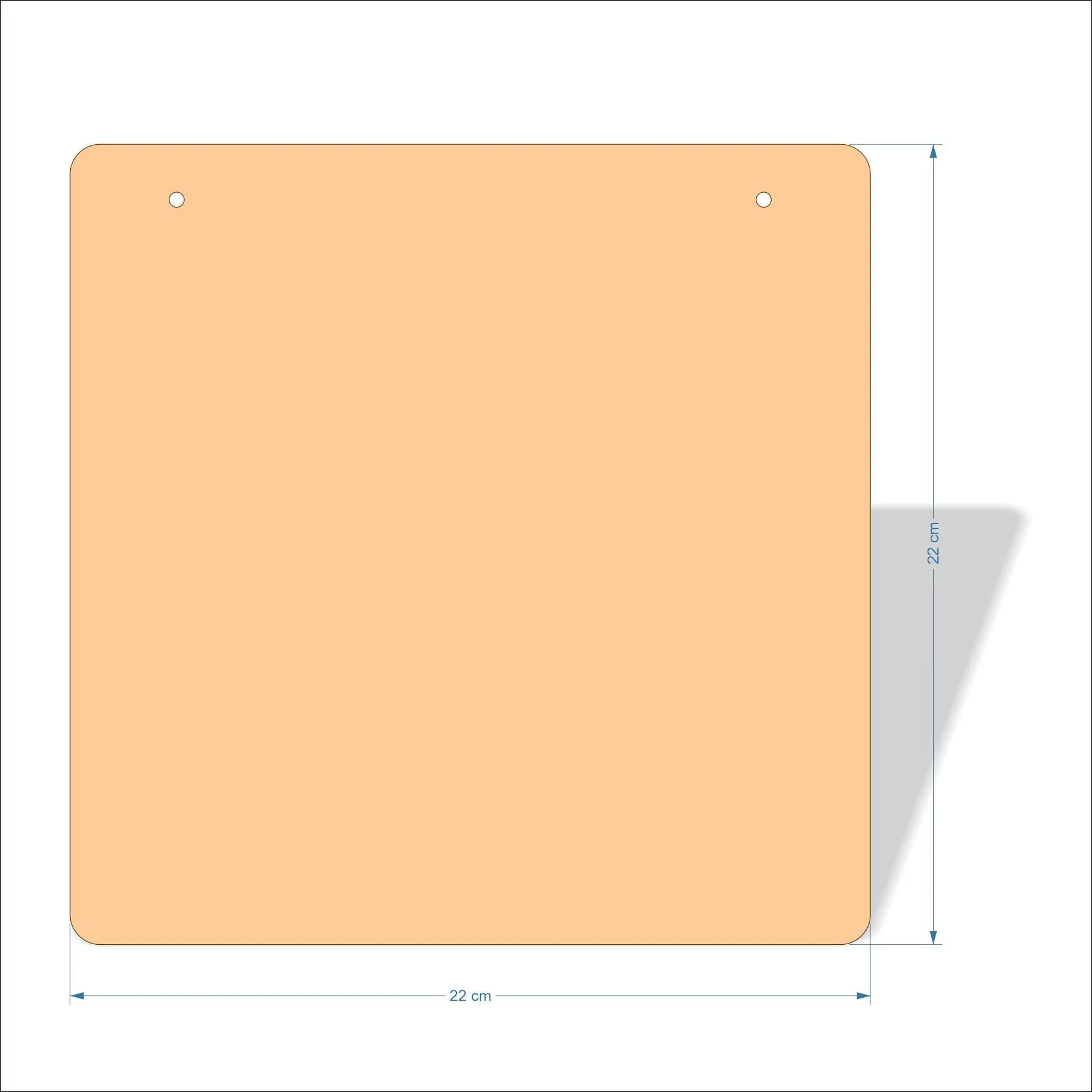 22 cm Wide 3mm thick MDF Plaques with rounded corners