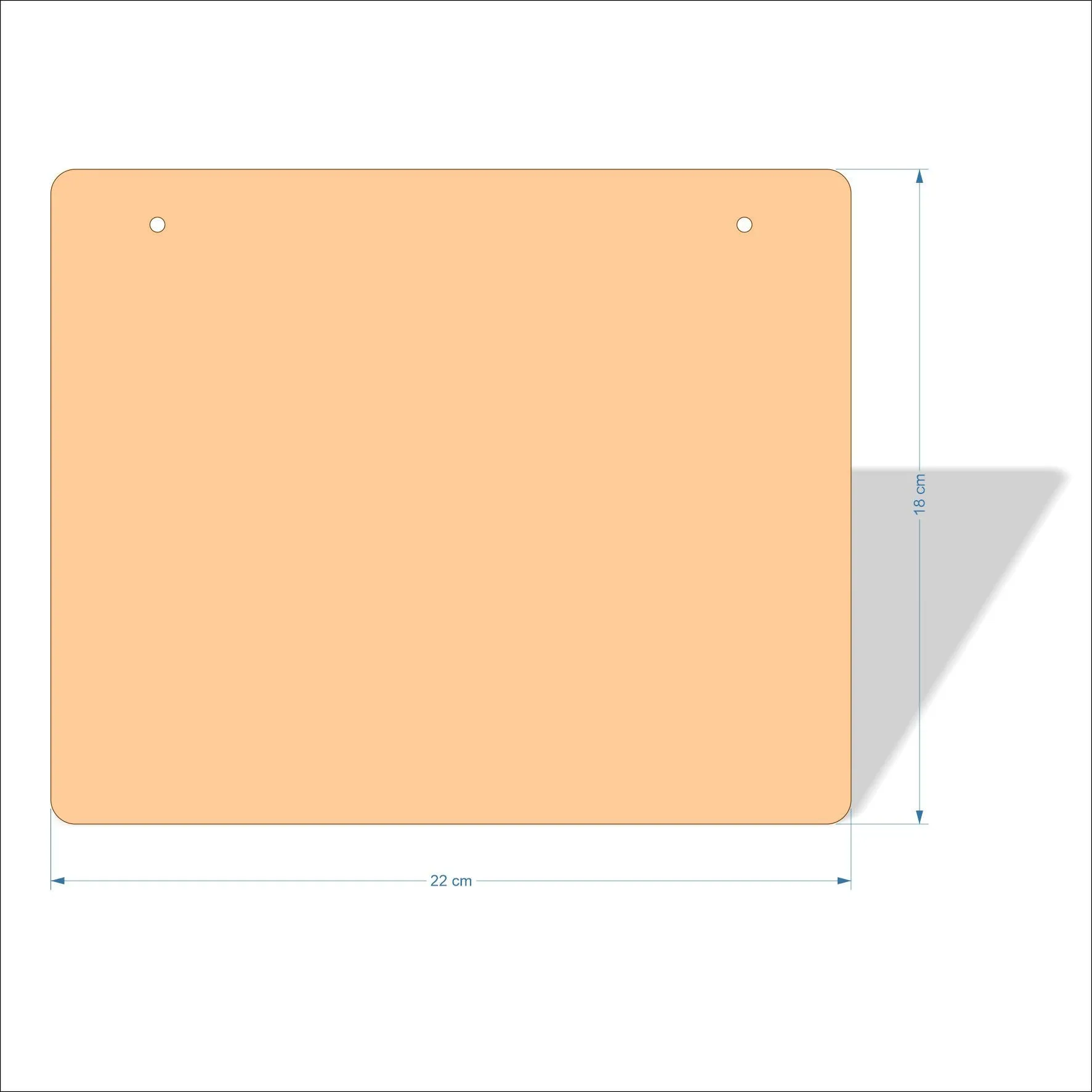 22 cm Wide 3mm thick MDF Plaques with rounded corners