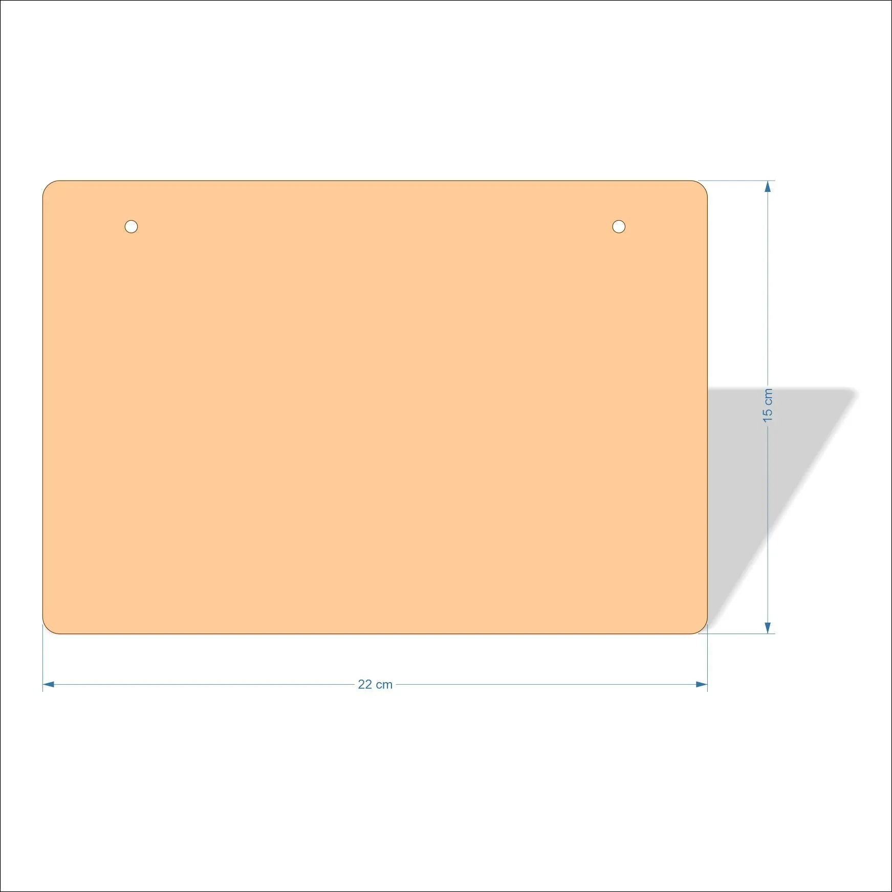 22 cm Wide 3mm thick MDF Plaques with rounded corners