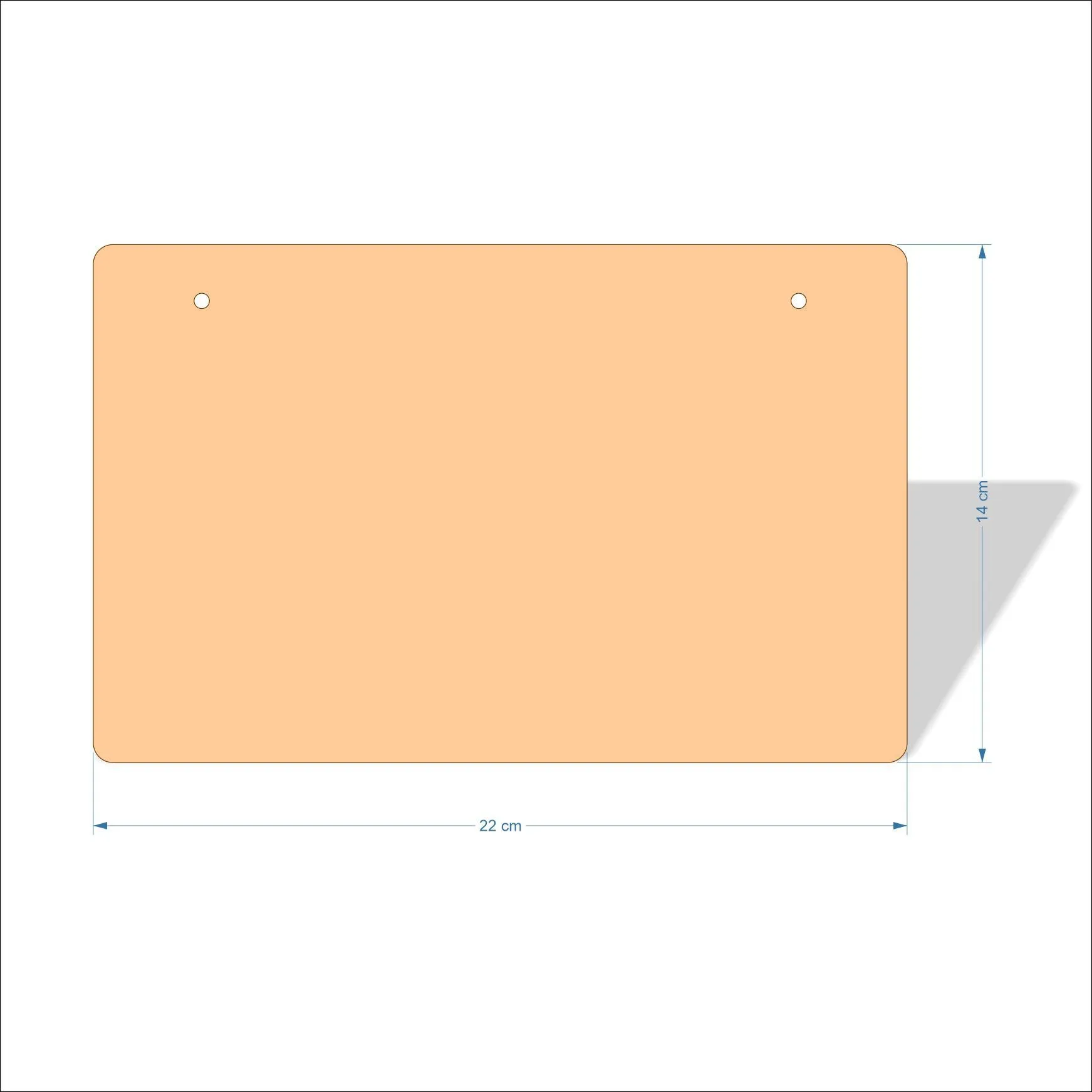 22 cm Wide 3mm thick MDF Plaques with rounded corners
