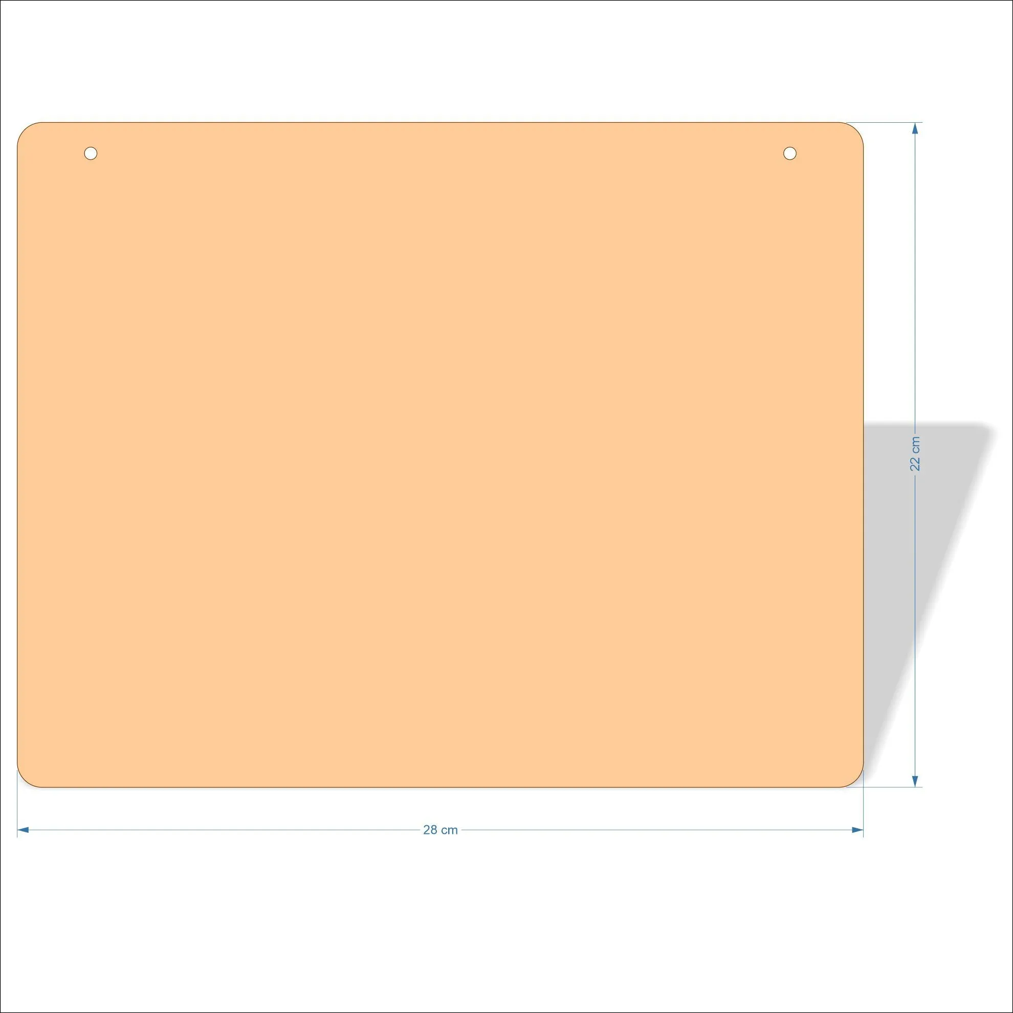 28 cm Wide 3mm thick MDF Plaques with rounded corners