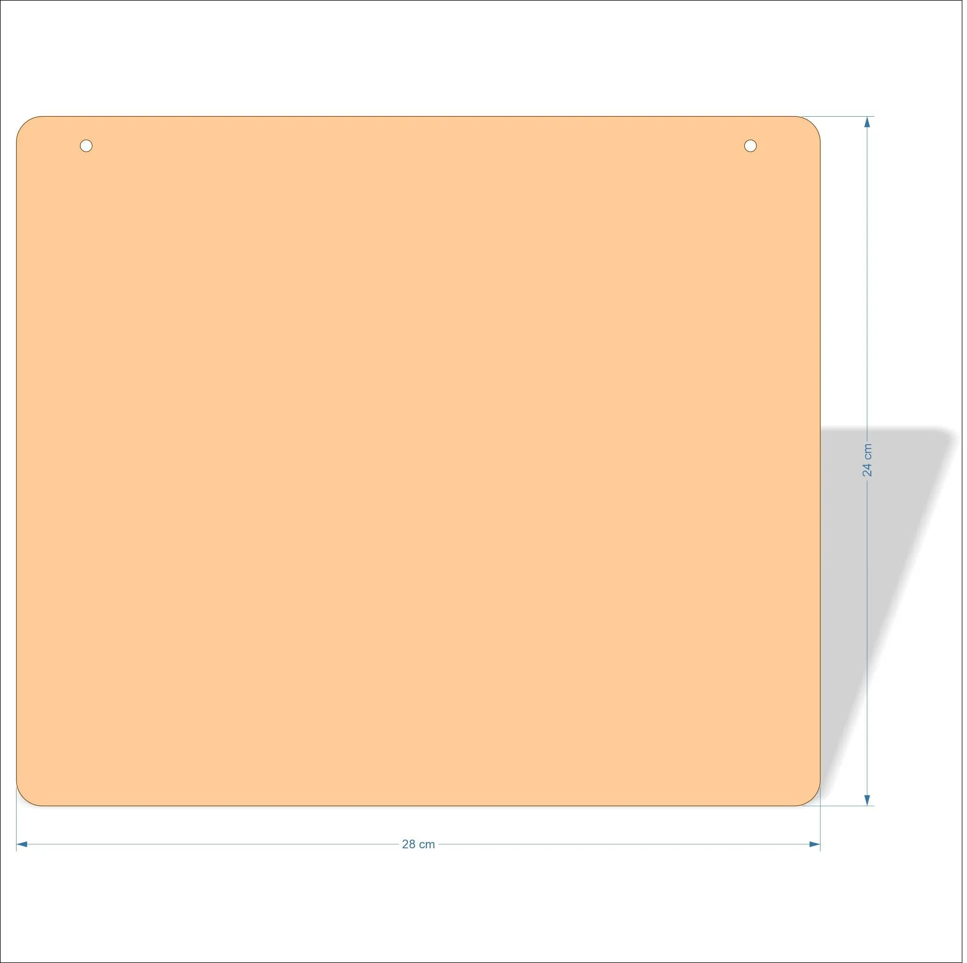 28 cm Wide 3mm thick MDF Plaques with rounded corners