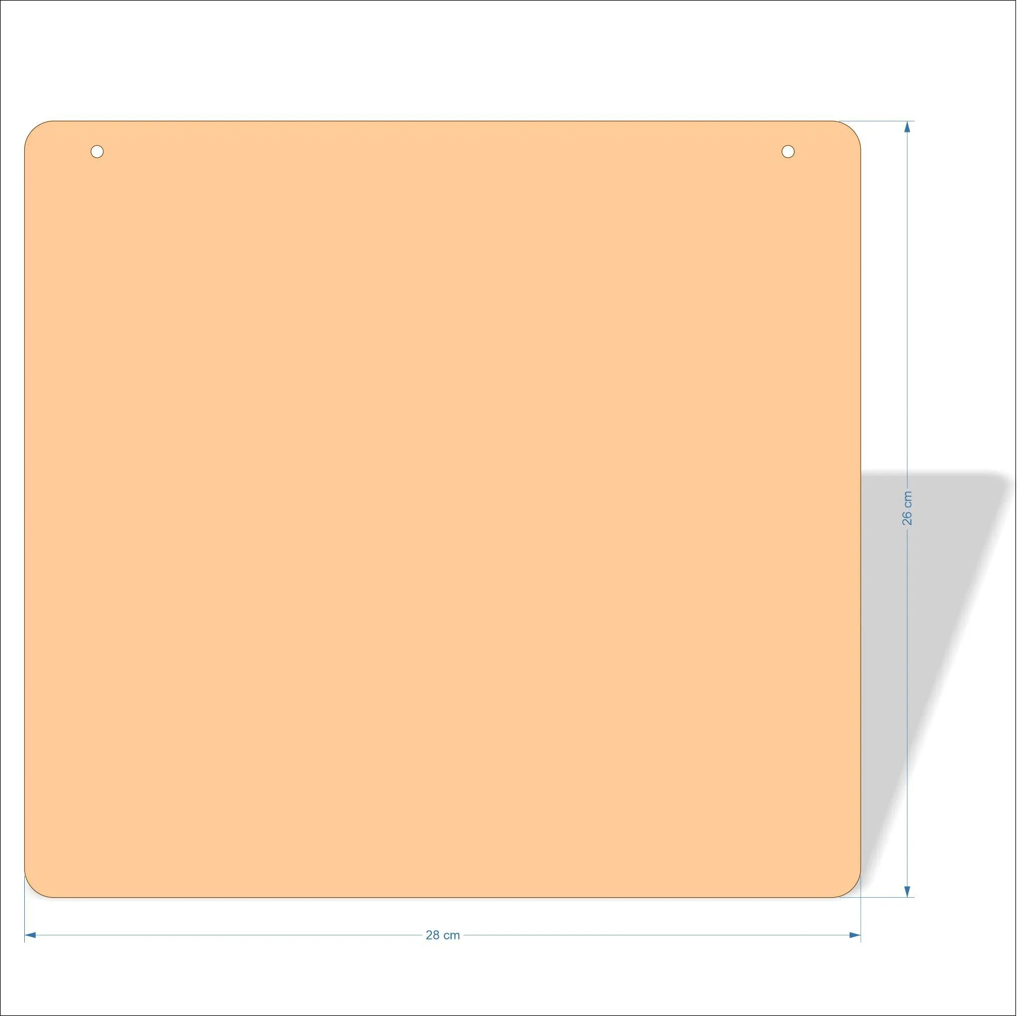 28 cm Wide 3mm thick MDF Plaques with rounded corners