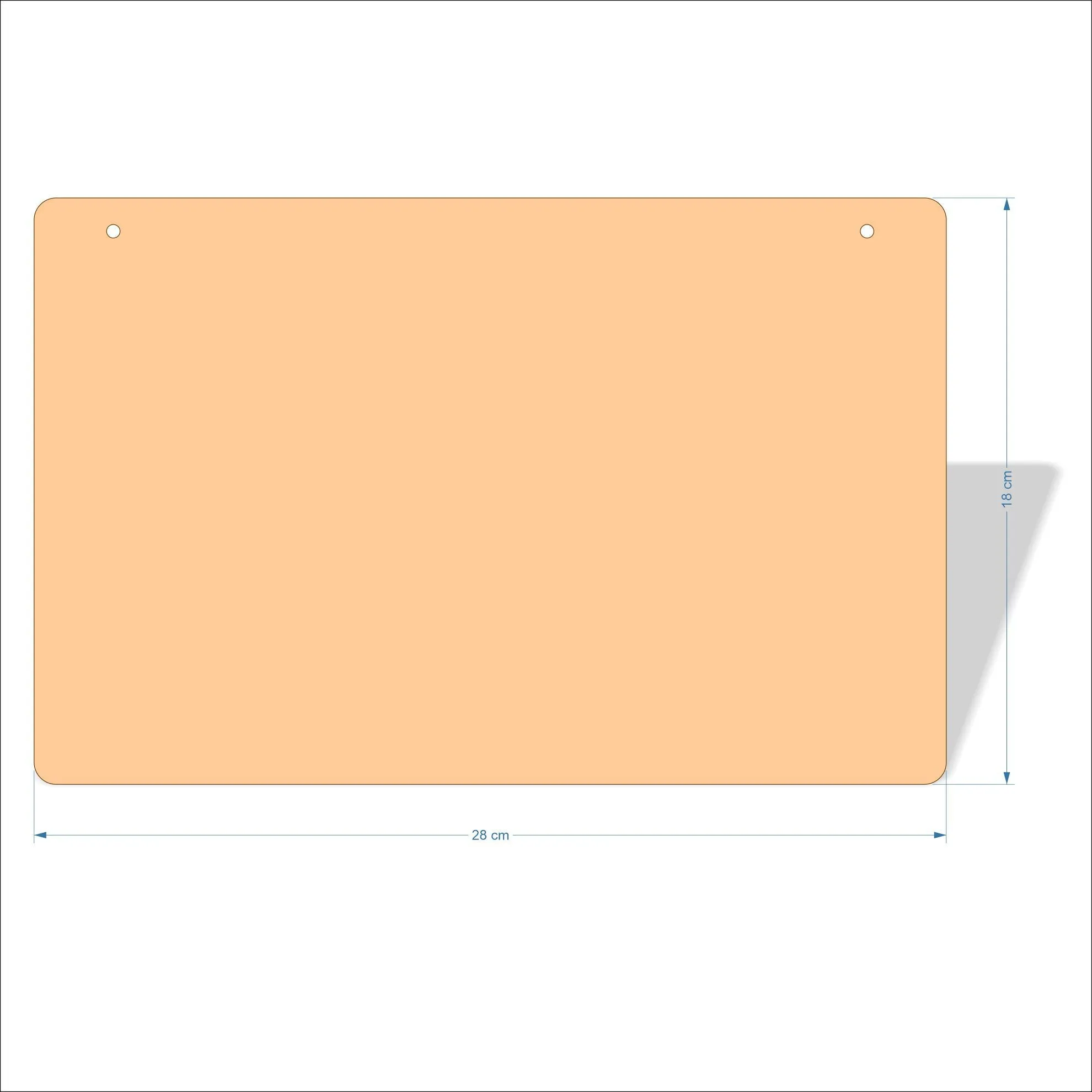28 cm Wide 3mm thick MDF Plaques with rounded corners