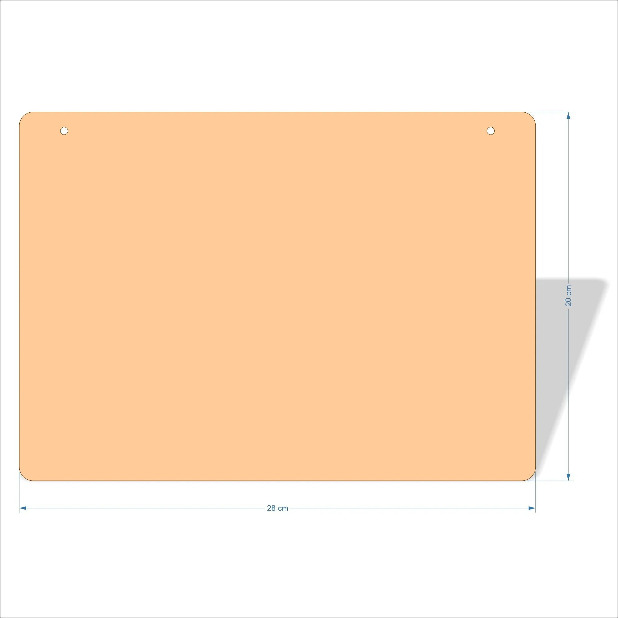 28 cm Wide 3mm thick MDF Plaques with rounded corners
