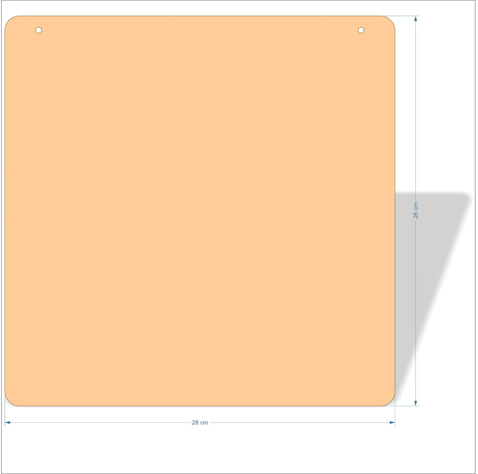 28 cm Wide 3mm thick MDF Plaques with rounded corners