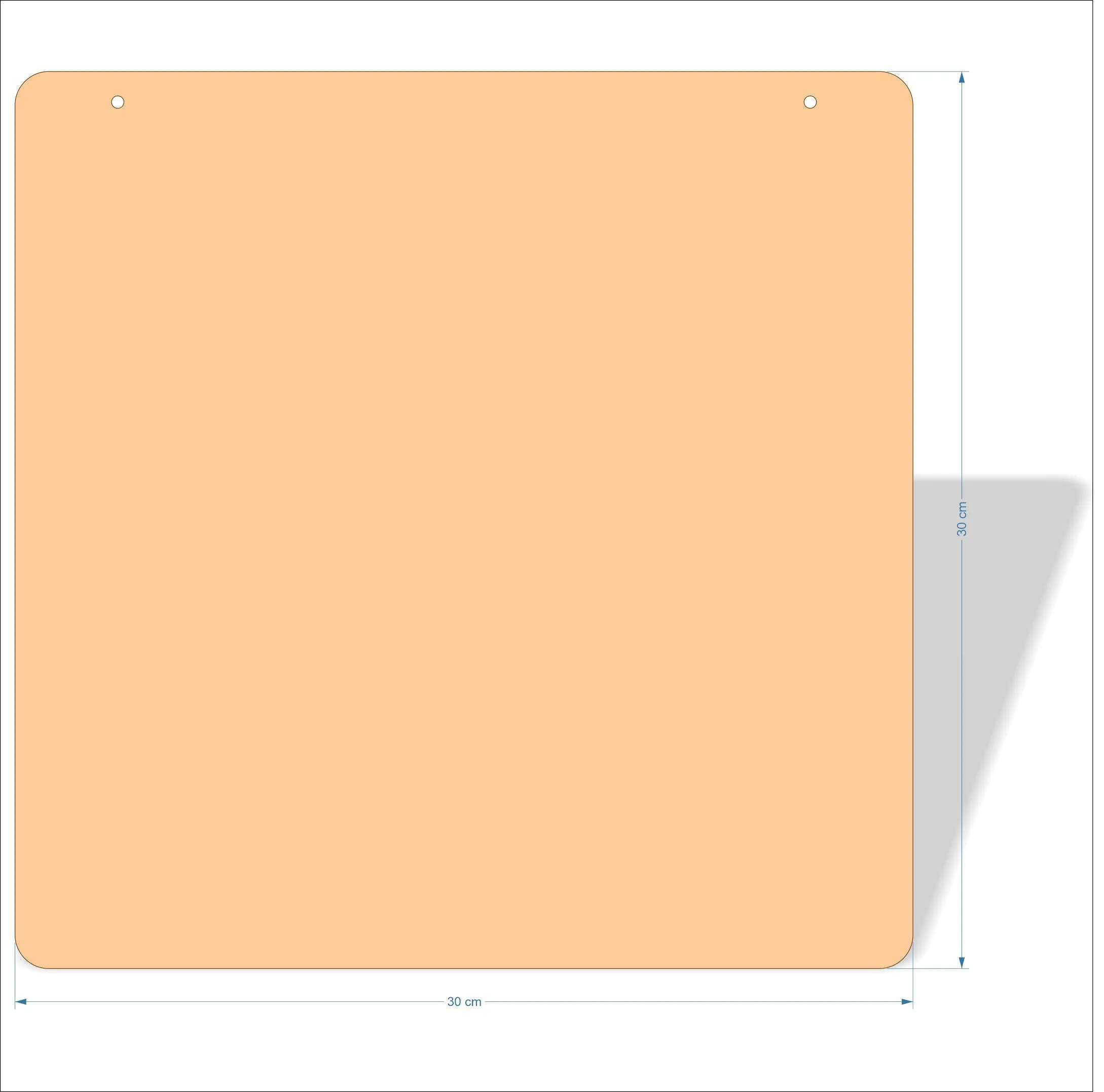 30 cm Wide 3mm thick MDF Plaques with rounded corners