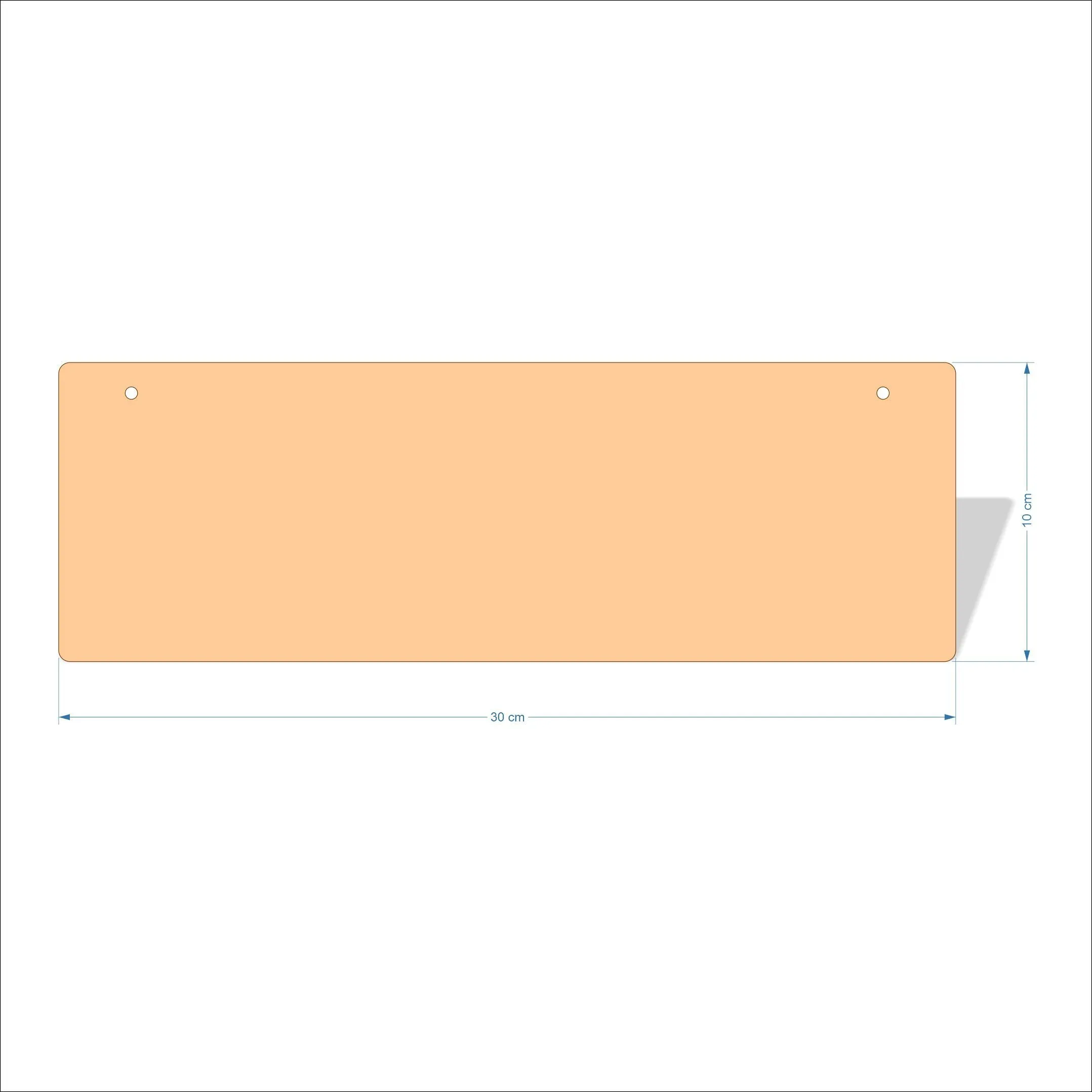 30 cm Wide 3mm thick MDF Plaques with rounded corners