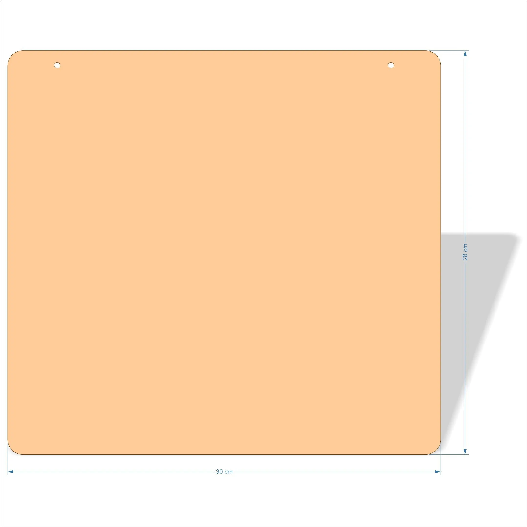 30 cm Wide 3mm thick MDF Plaques with rounded corners