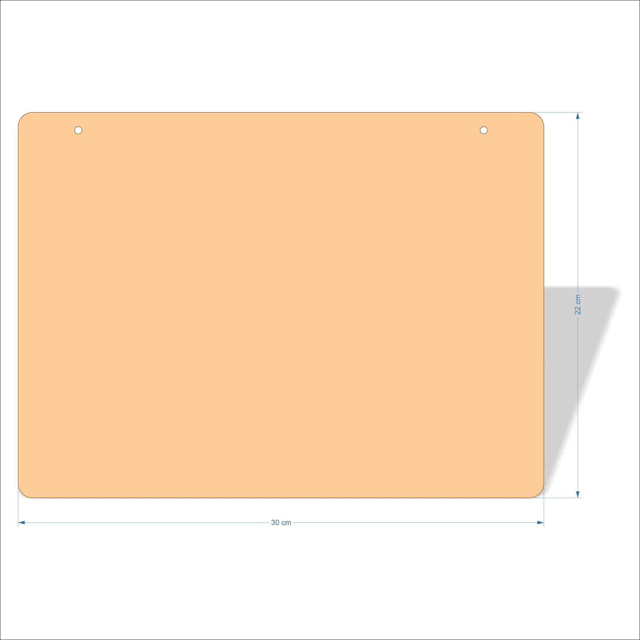 30 cm Wide 3mm thick MDF Plaques with rounded corners
