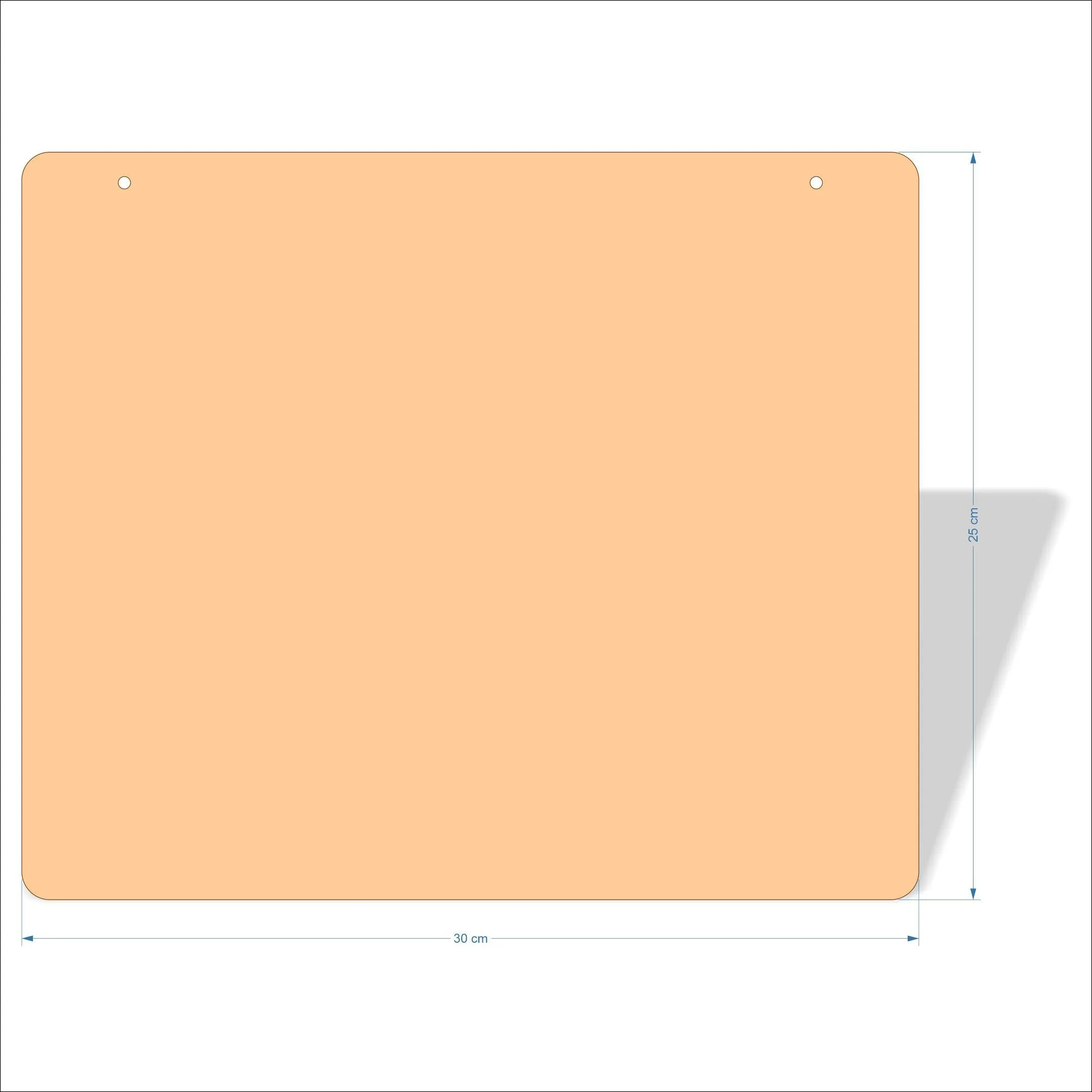 30 cm Wide 3mm thick MDF Plaques with rounded corners