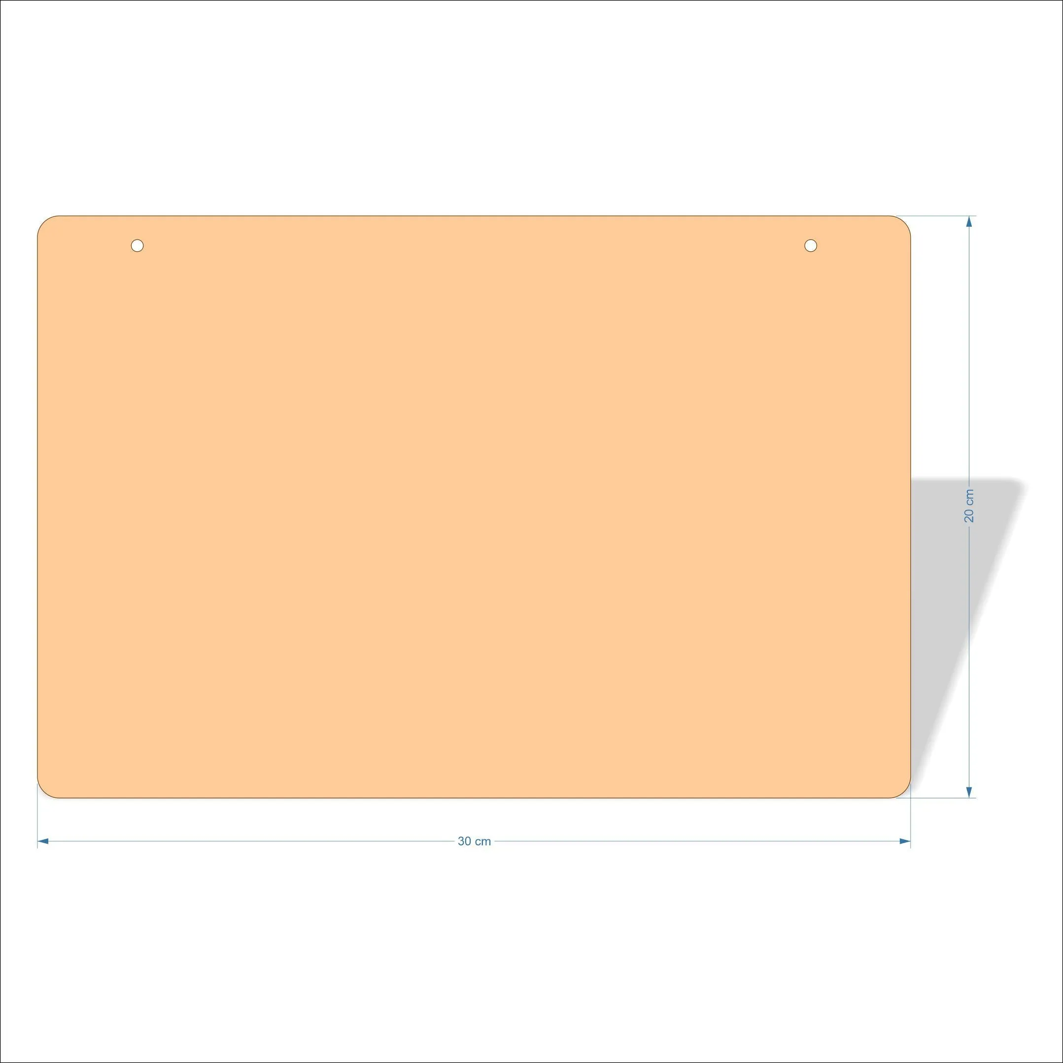 30 cm Wide 3mm thick MDF Plaques with rounded corners