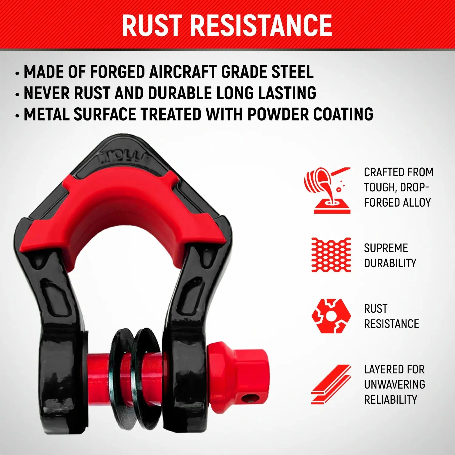 3/4 D-Ring Shackle Set with Anti-Theft Lock - by Miolle
