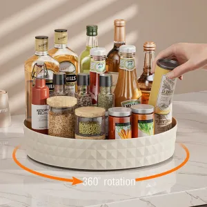 360° Rotating Seasoning Storage Rack - Multifunctional Pantry Turntable for Kitchen