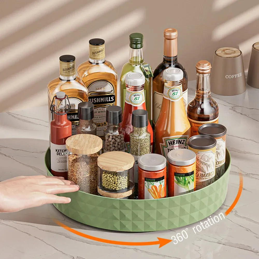 360° Rotating Seasoning Storage Rack - Multifunctional Pantry Turntable for Kitchen