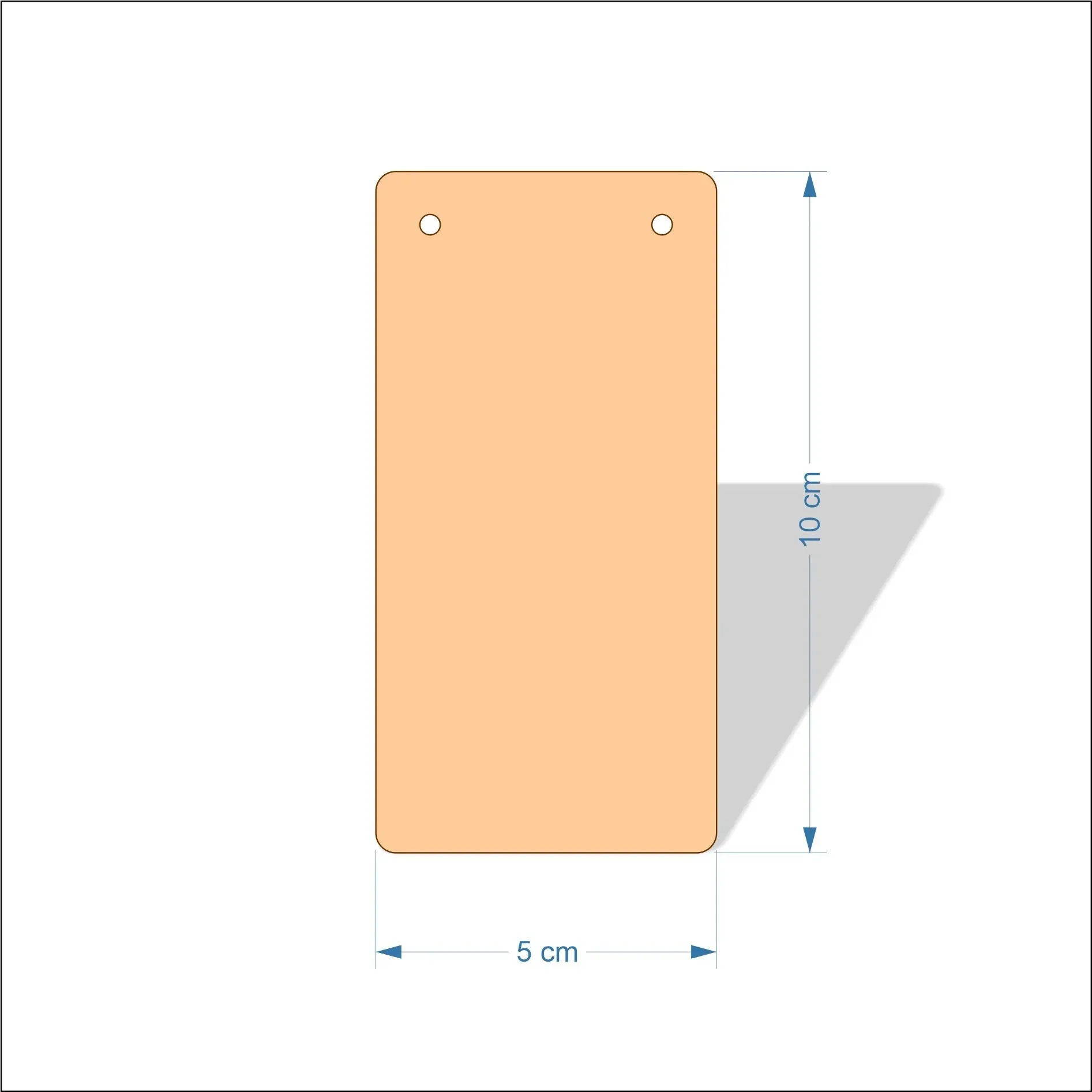 5 cm Wide Blank board plaques with rounded corners - plywood