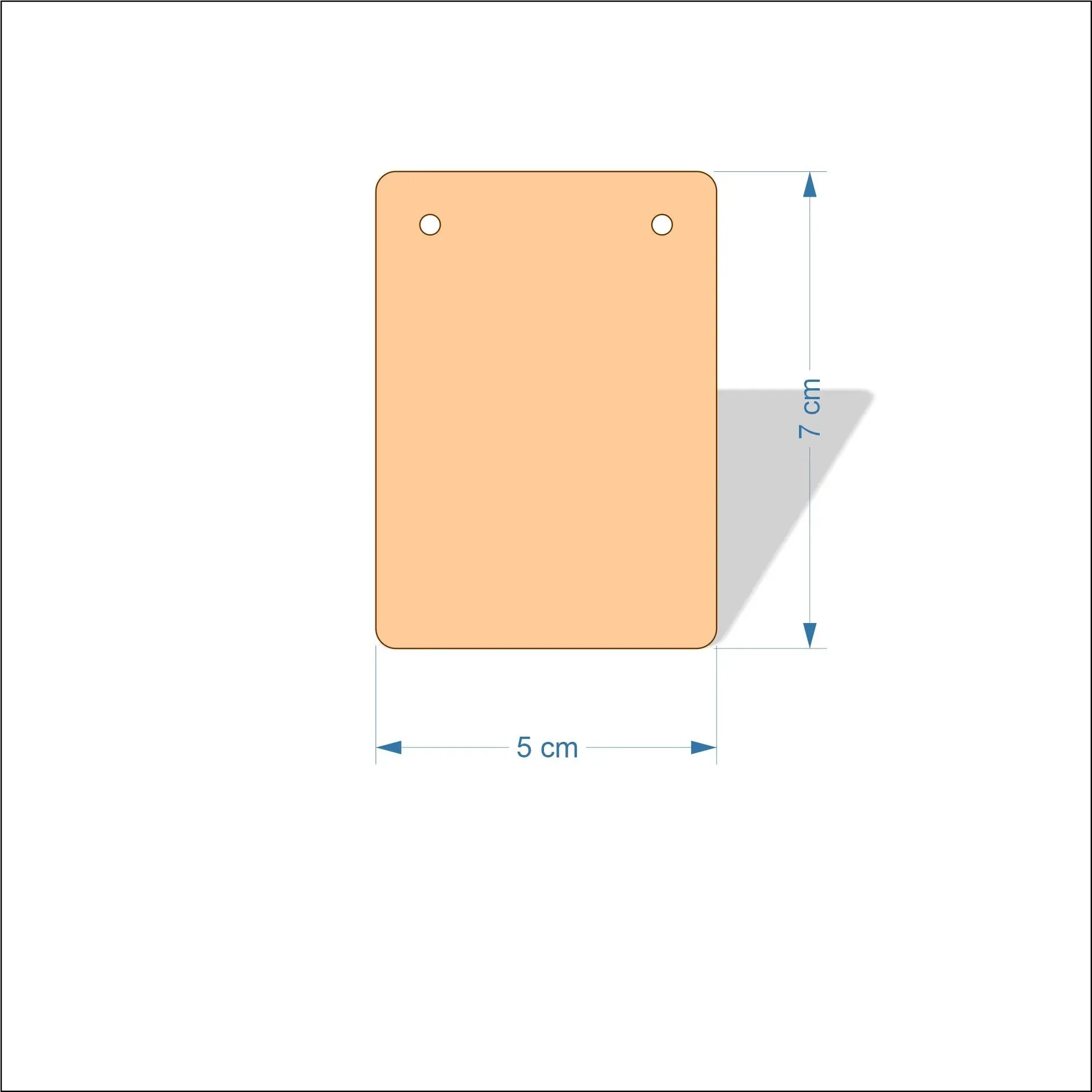 5 cm Wide Blank board plaques with rounded corners - plywood