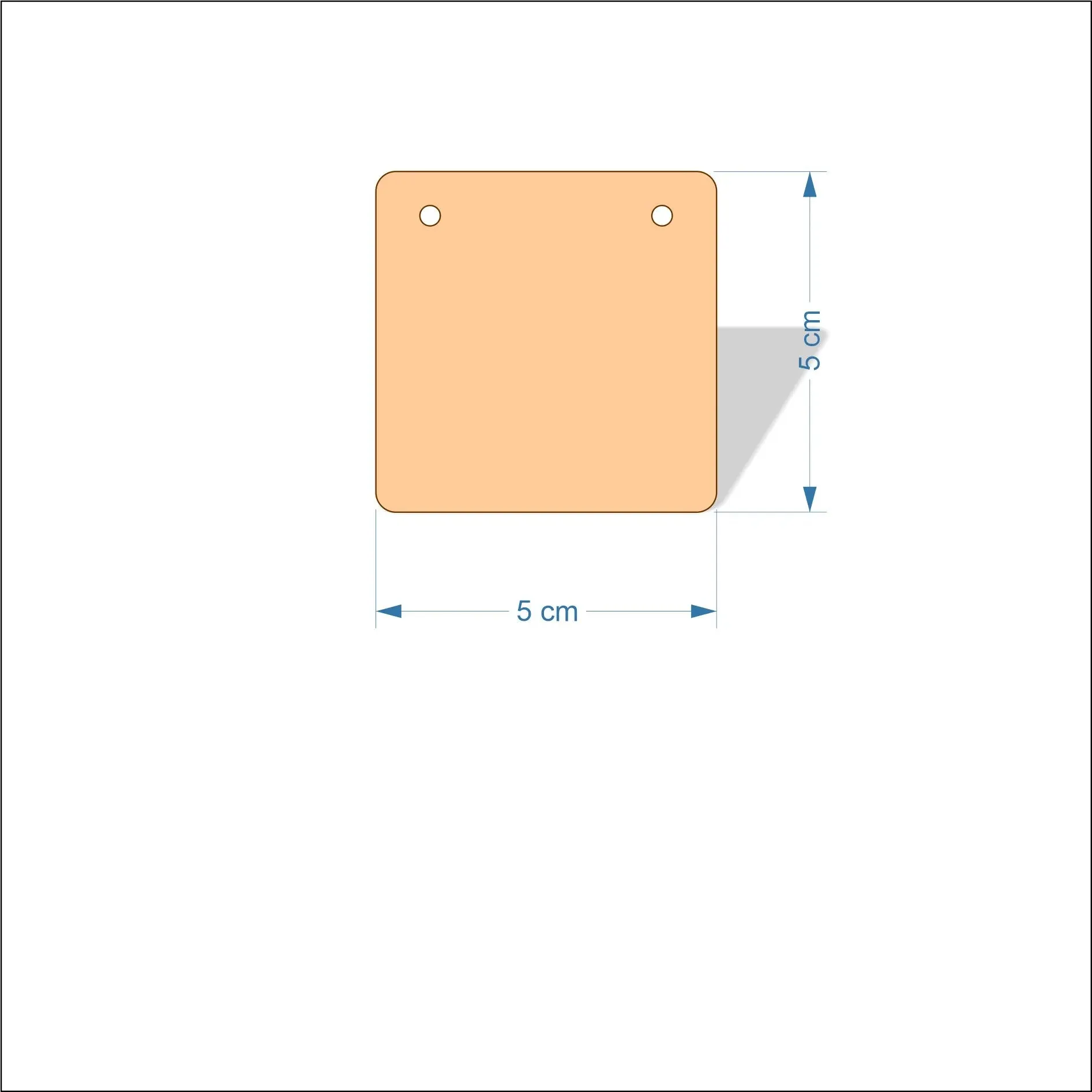 5 cm Wide Blank board plaques with rounded corners - plywood