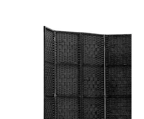 6 Panel Foldable Wooden Room Divider - Black