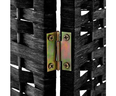 6 Panel Foldable Wooden Room Divider - Black