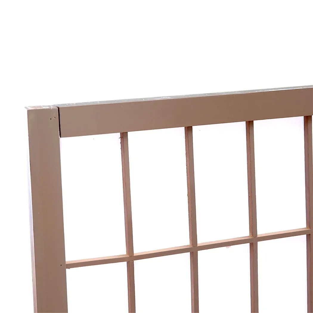 6 Panel Room Divider Screen Door Stand Privacy Fringe Wood Fold Grey