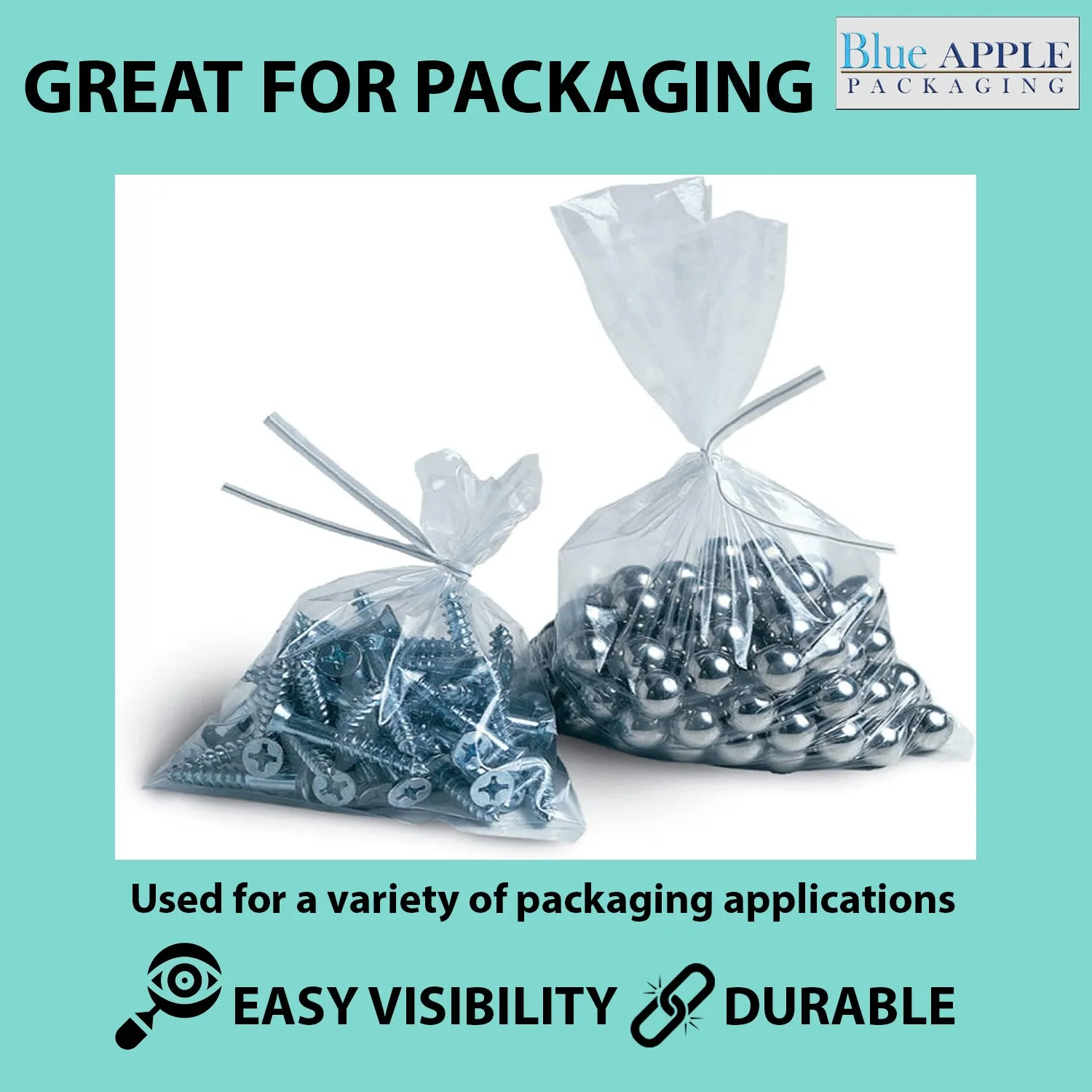6X10 inches Clear Flat Poly Bags 4Mil Open Top (LDPE)