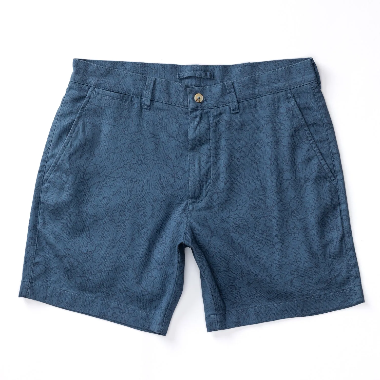 7" Linen Gold School Chino Short - Shadow Blue