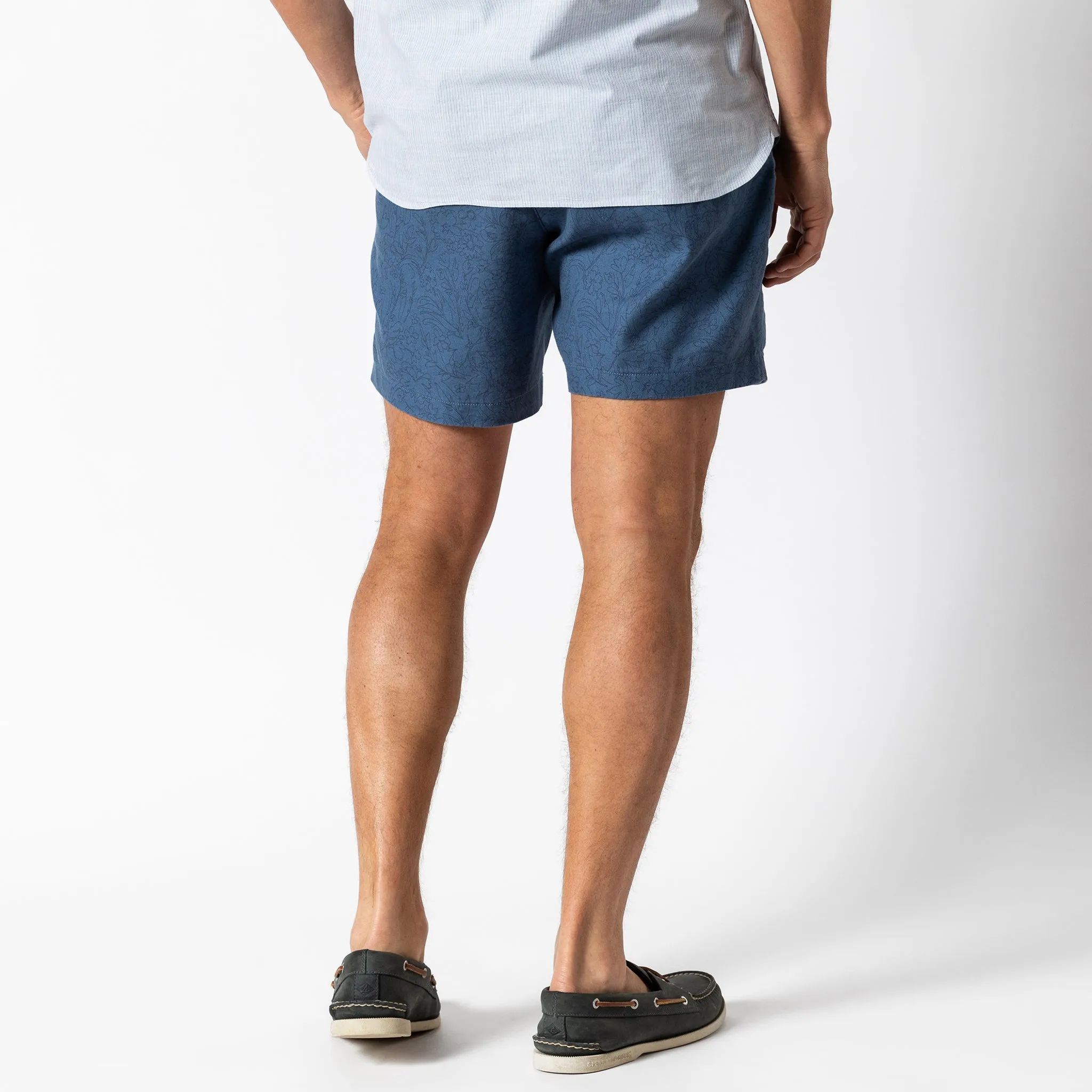 7" Linen Gold School Chino Short - Shadow Blue