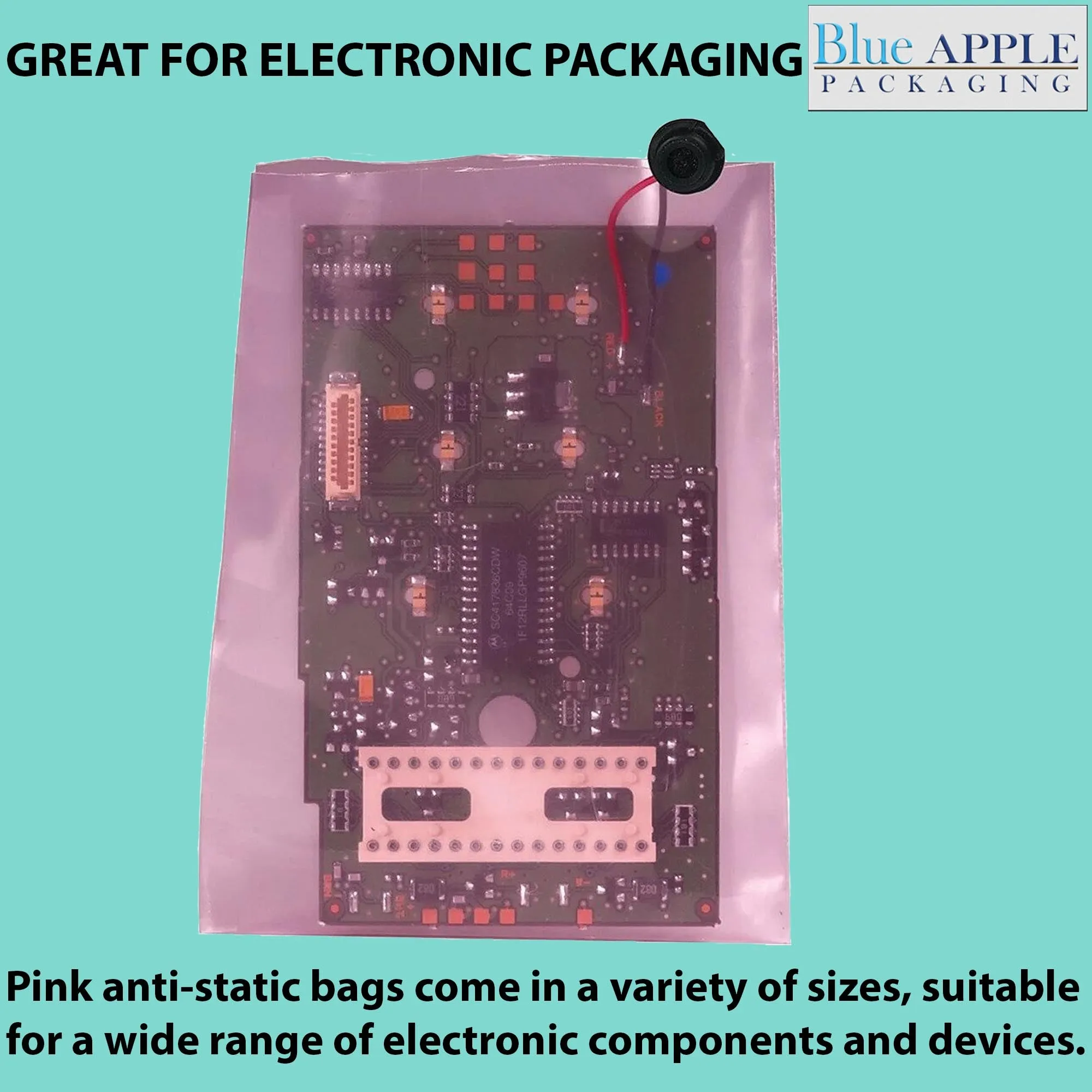 8X10 inches Pink Anti Static Bags 4 Mil Flat